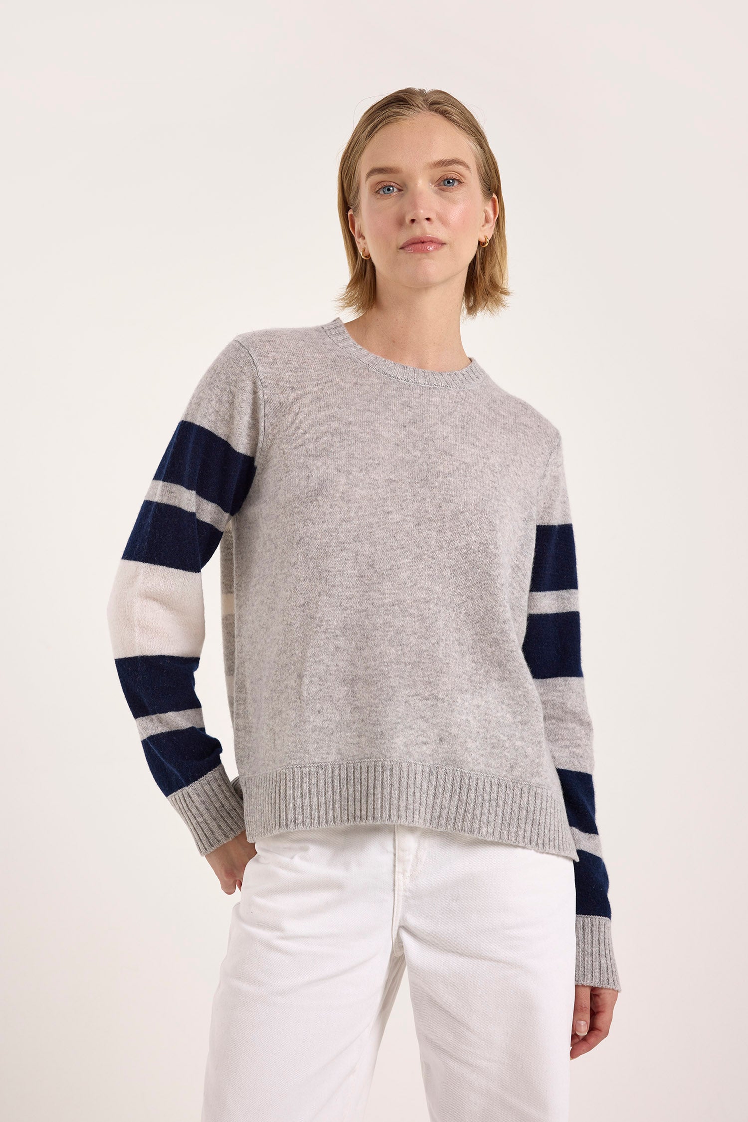Irregular Stripe Maya Crew Sweater