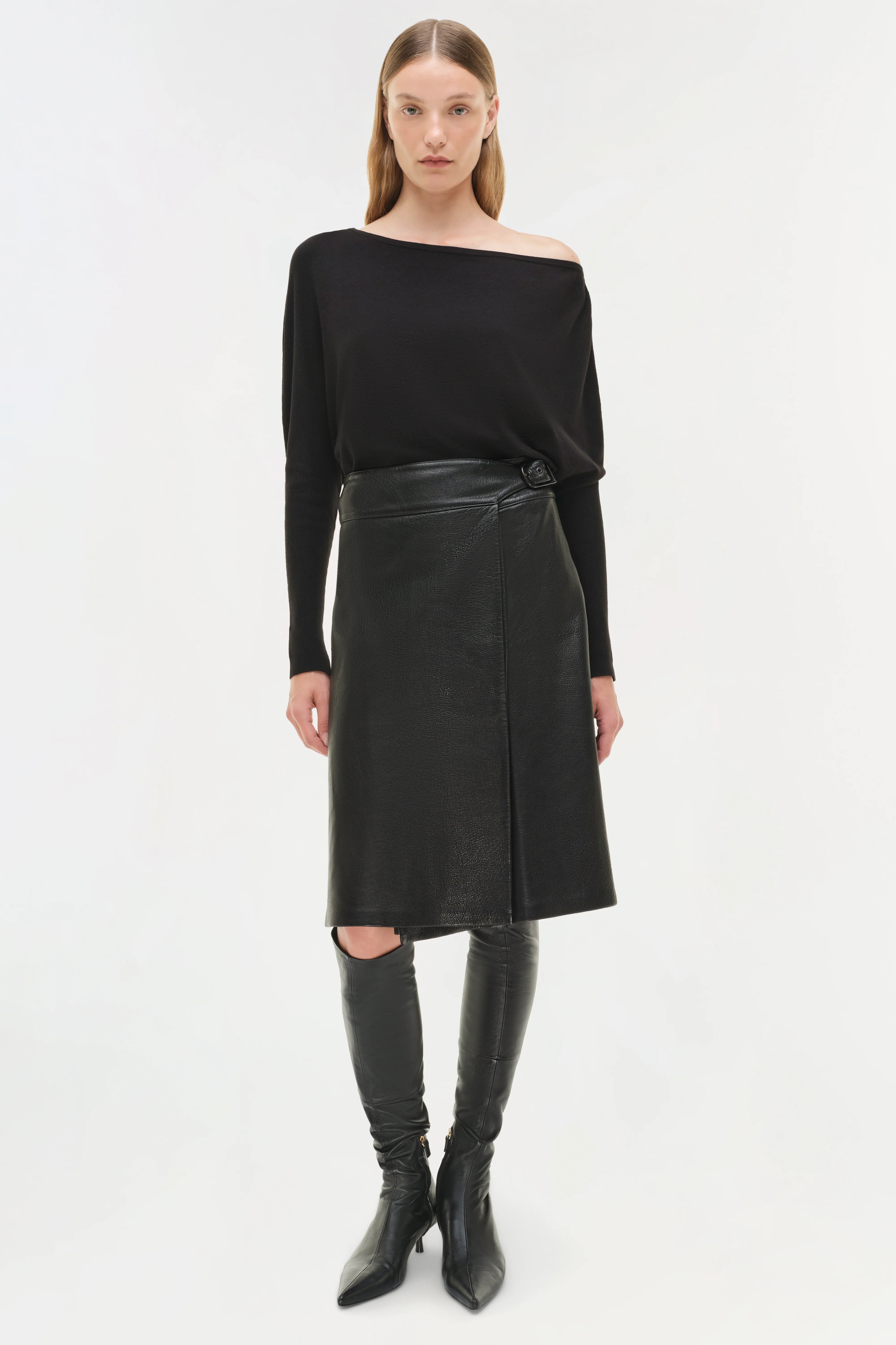 Raddix Belted Midi Skirt