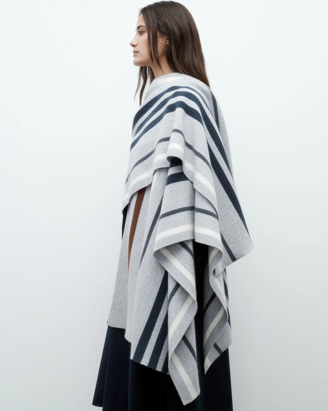 Striped Wrap Poncho