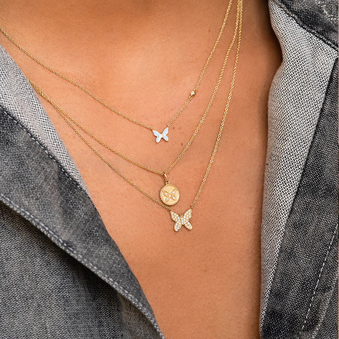 Pave Butterfly Necklace