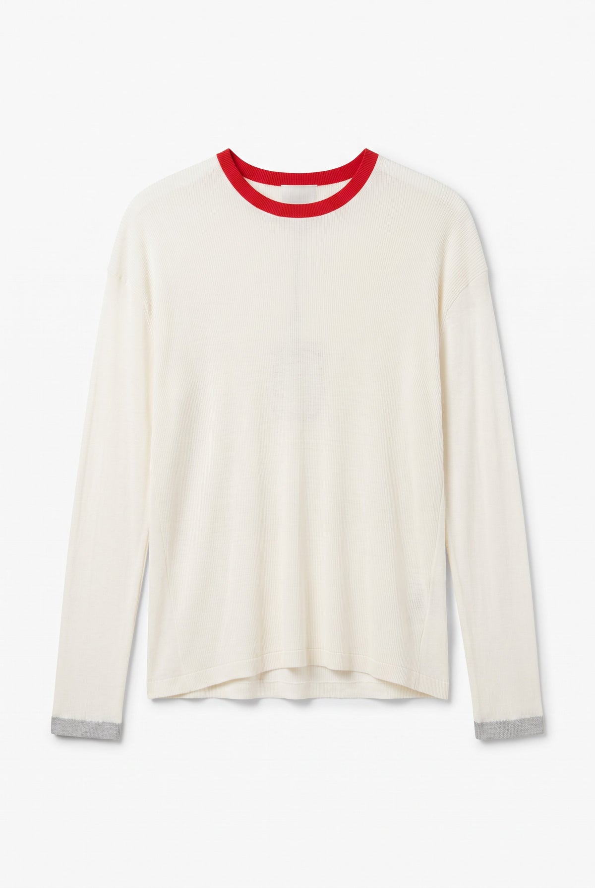 Long Sleeve Tipping Crew Sweater
