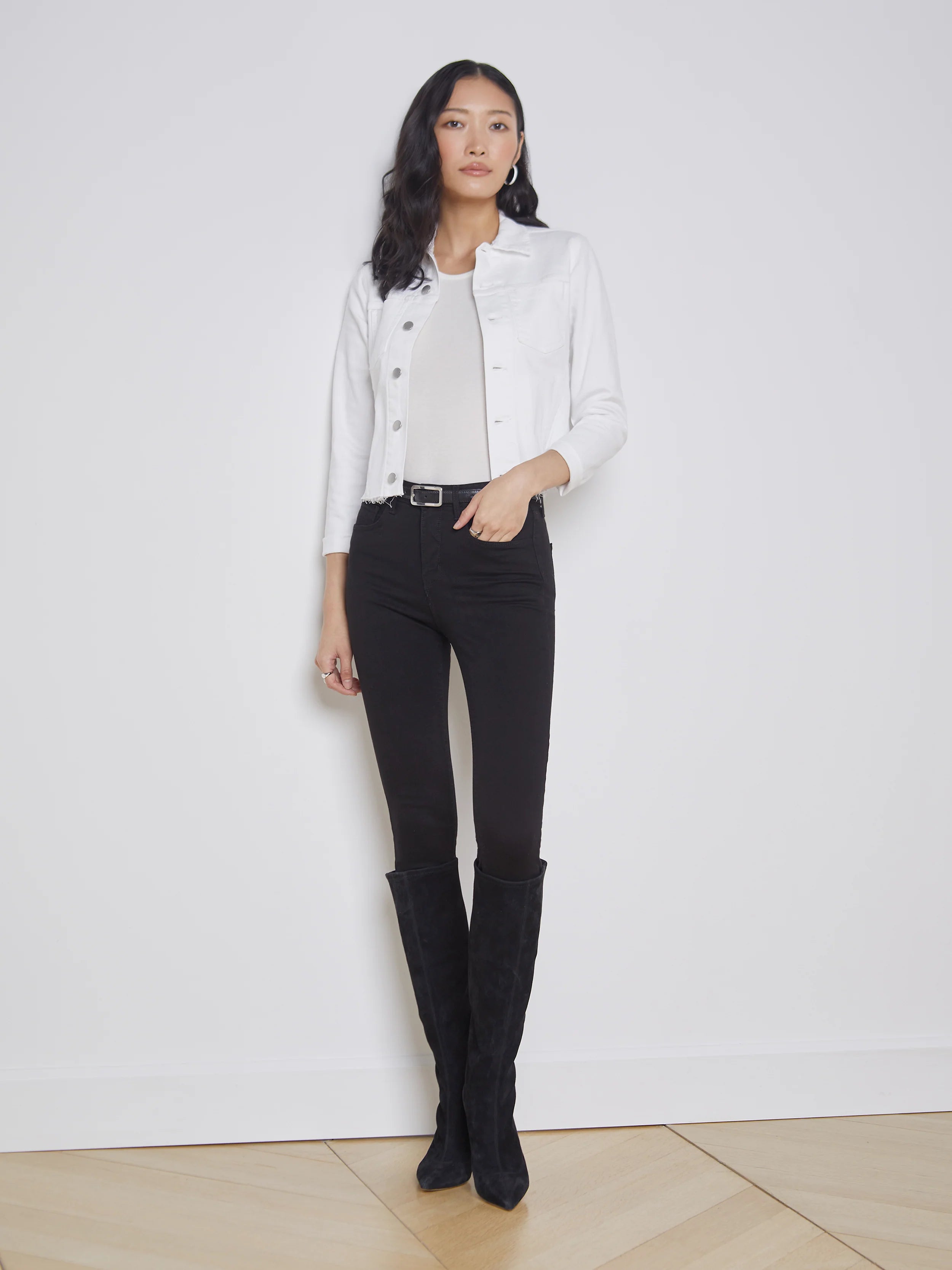 Janelle Slim Raw Denim Jacket