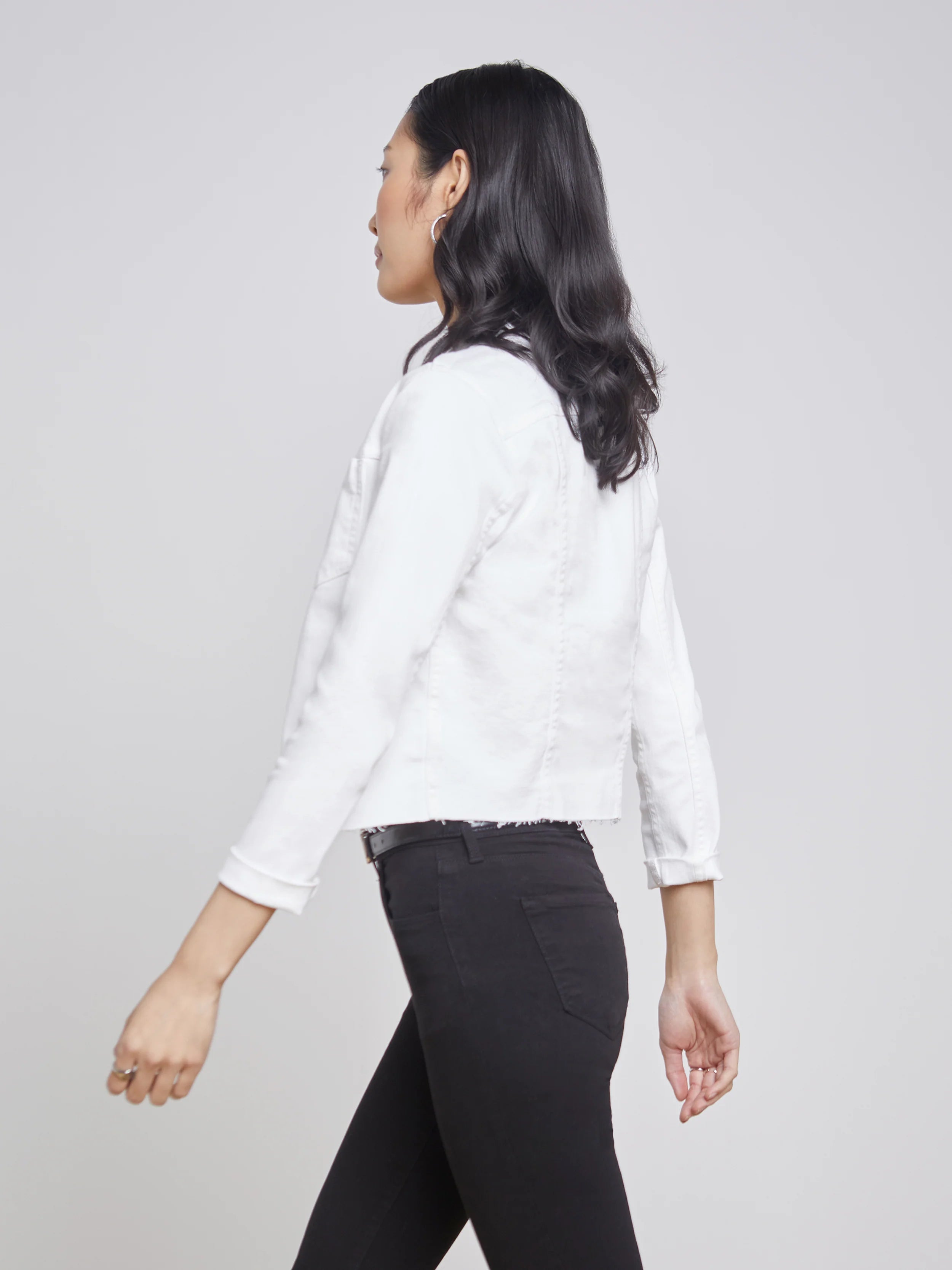 Janelle Slim Raw Denim Jacket