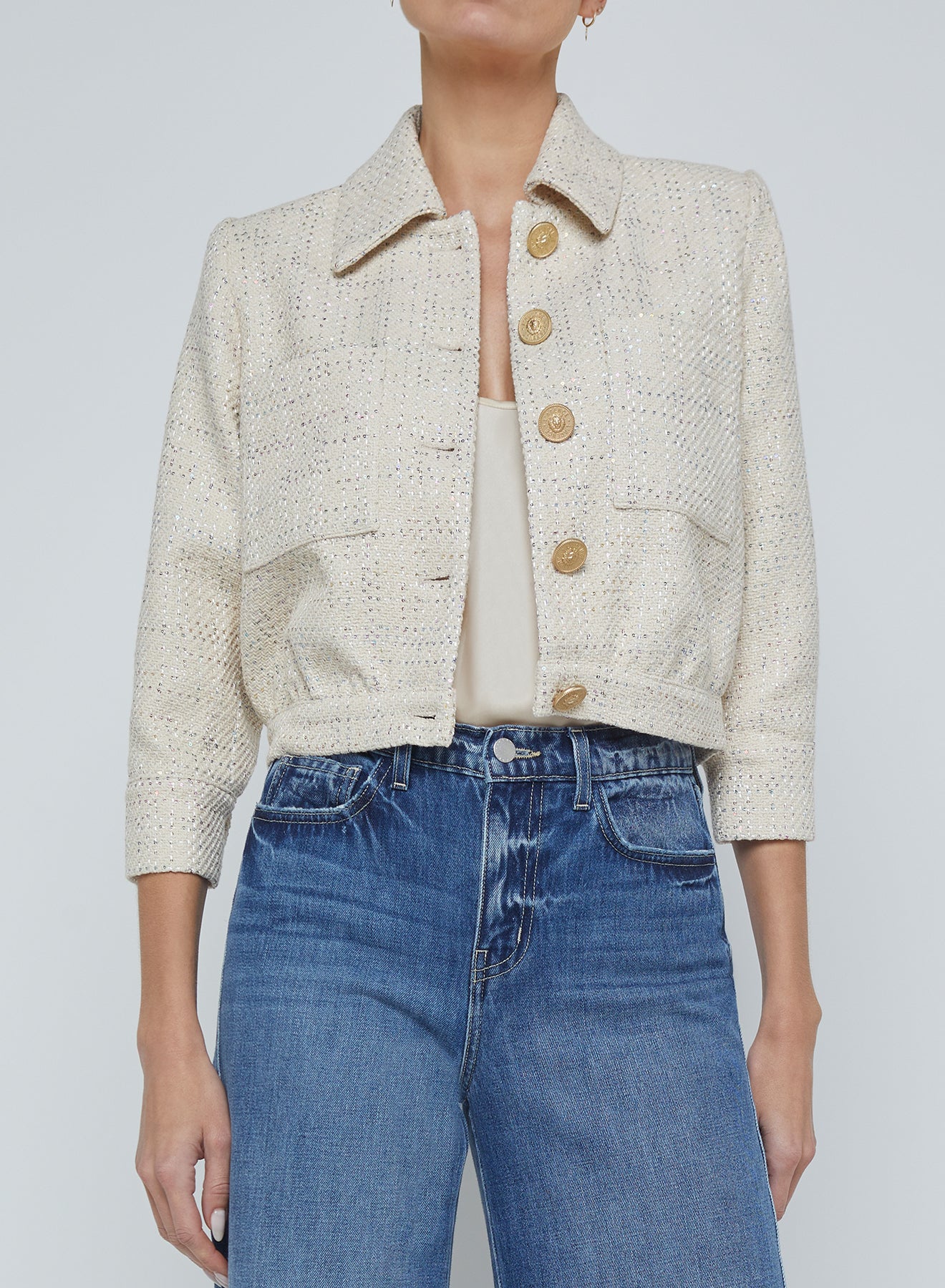 Jia Crop Three-Quarter Jacket