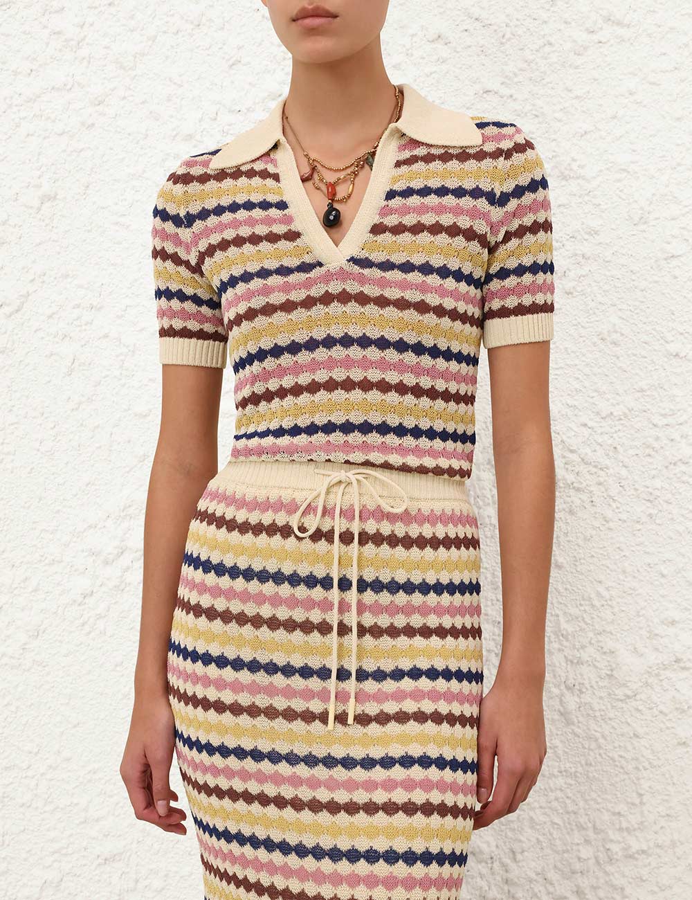 Awaken Scallop Knit Polo