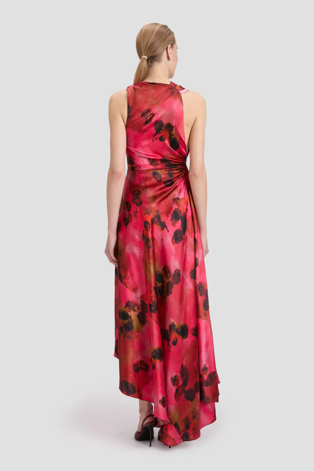 Sleeveless Draped Midi Dress