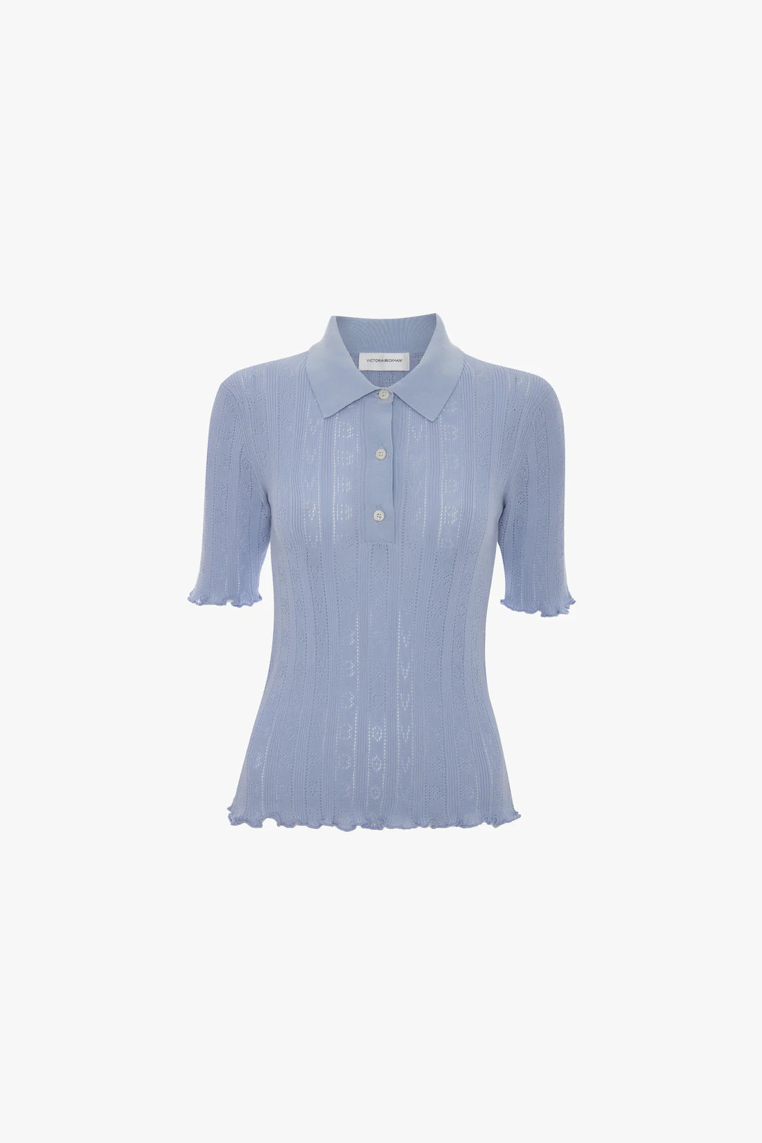 Pointelle Polo Top