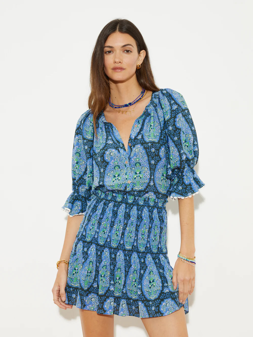 Onda Shirred Mini Skirt