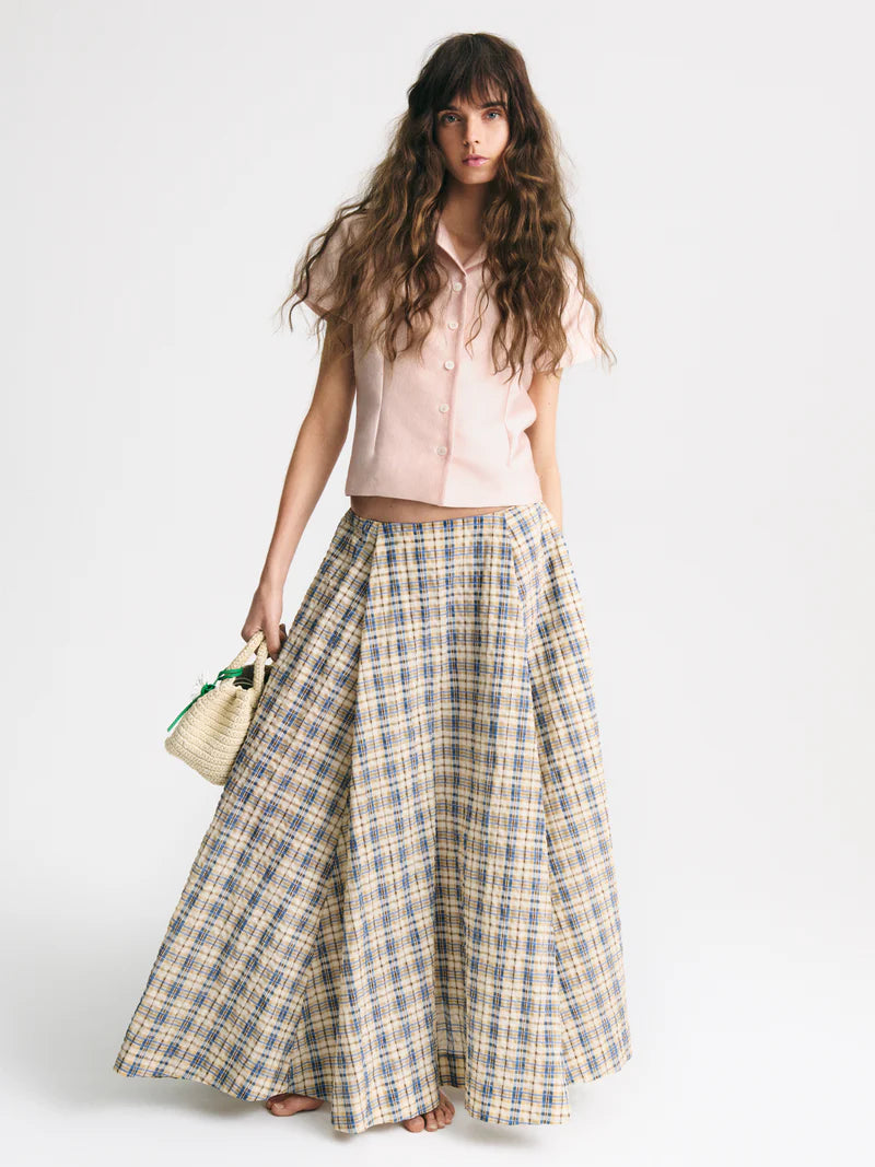 Kennedy Seersucker Midi Skirt
