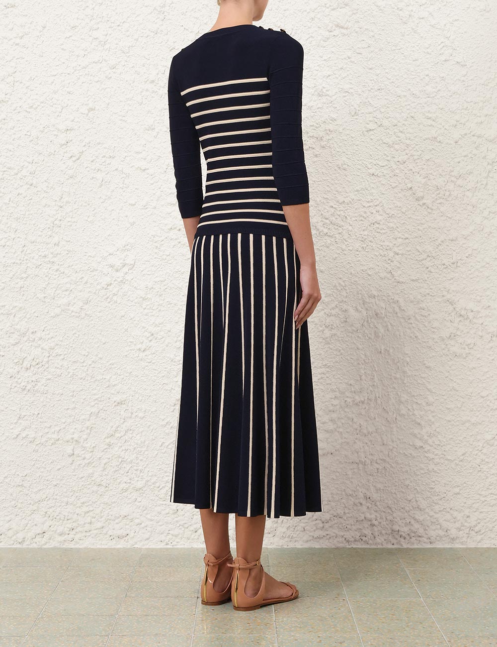 Luna Striped Midi Skirt