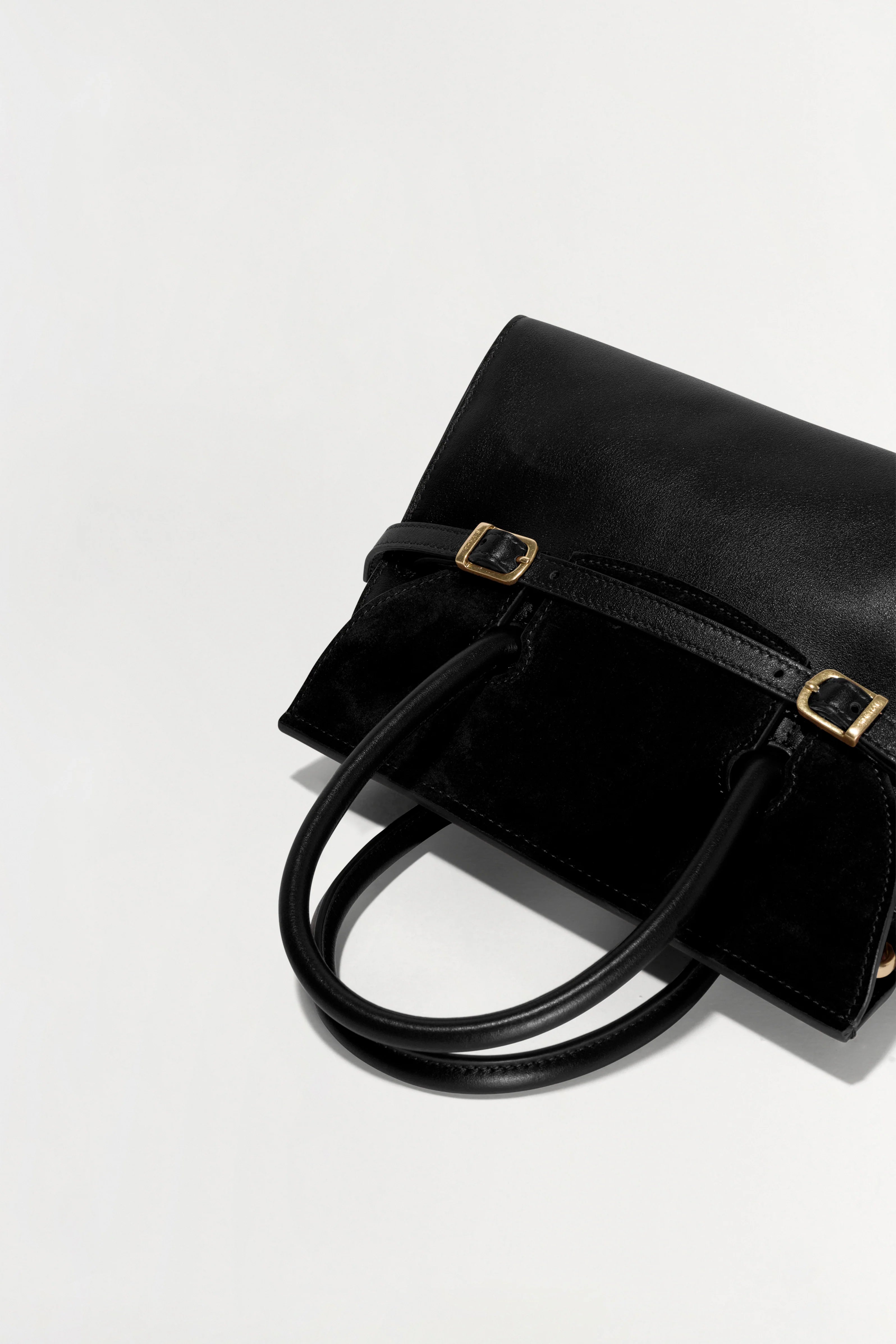 River Small Suede Top Handle Bag