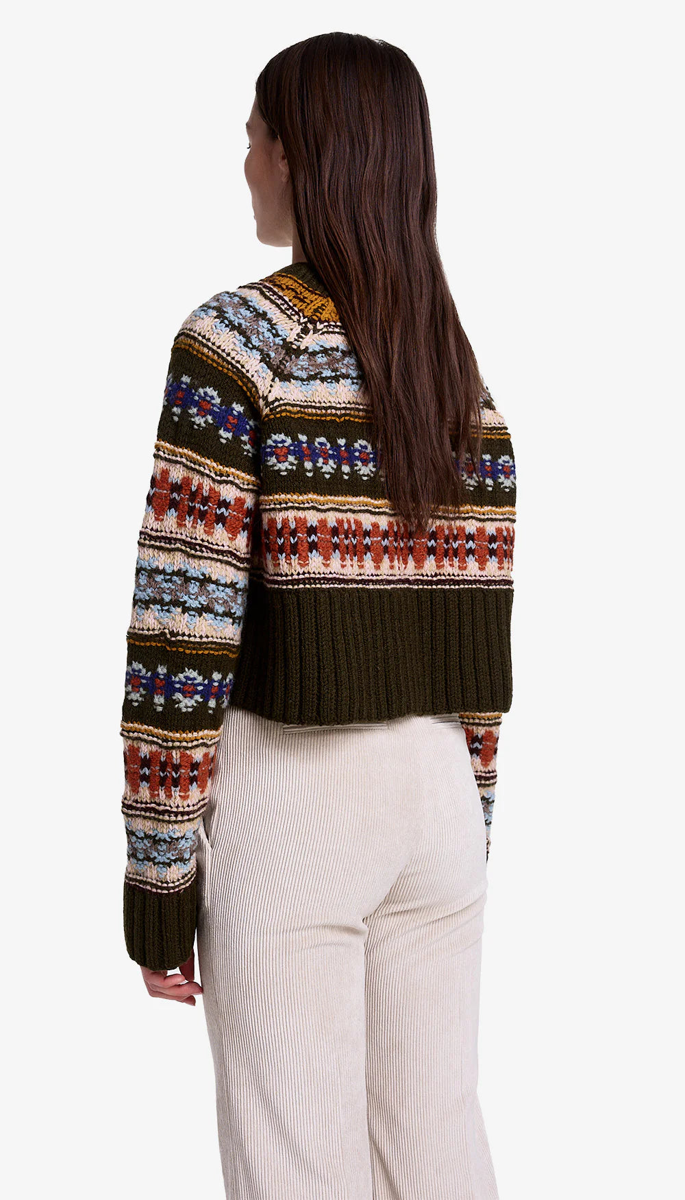 Handknit Cropped Crewneck Sweater