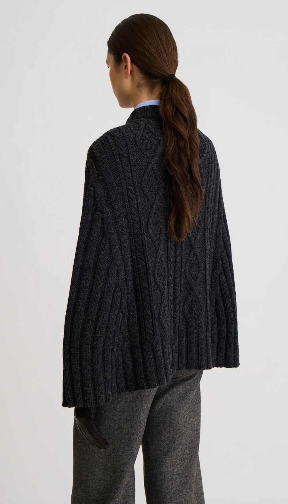 Cable-Knit Cape