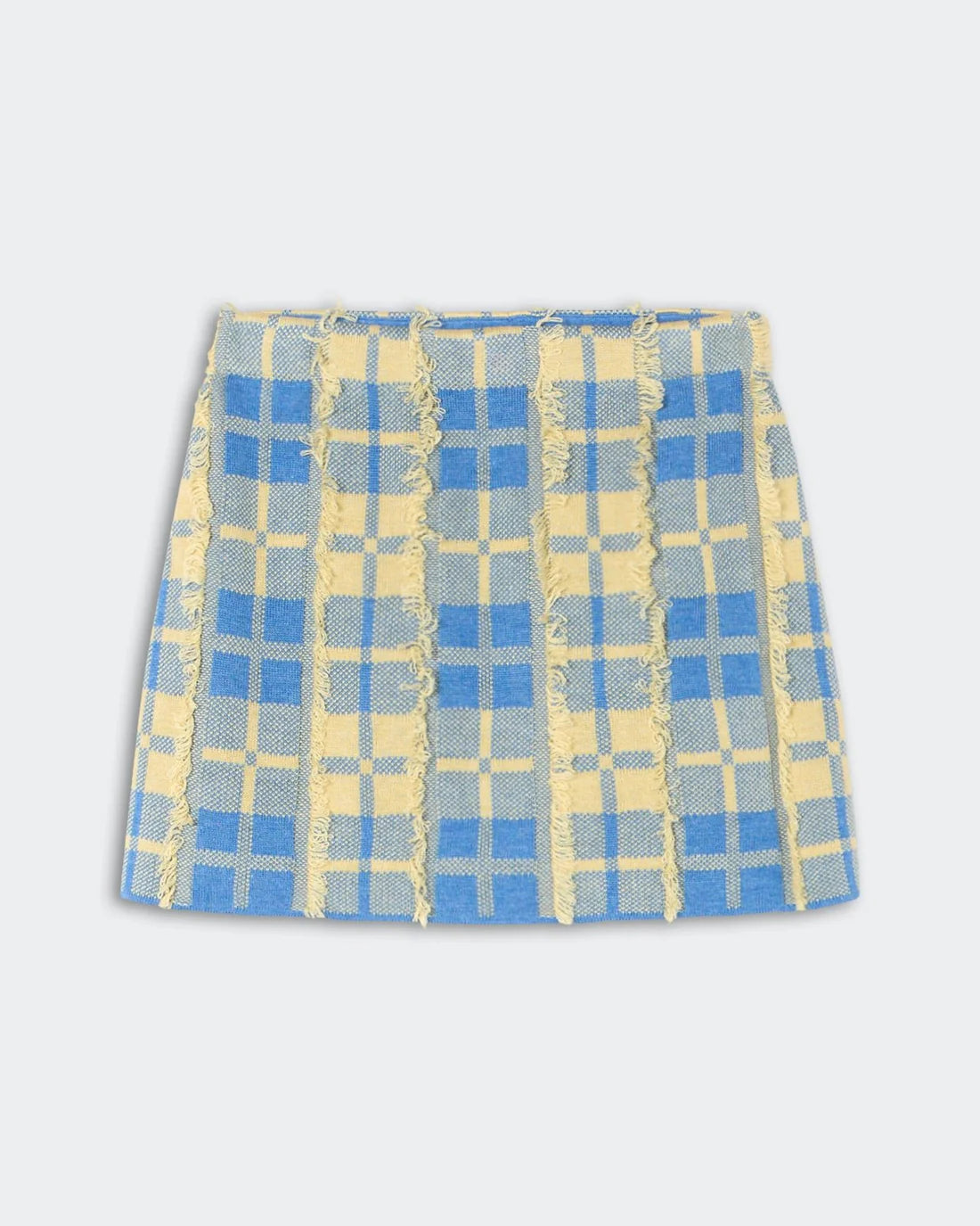 Fringe Plaid Mini Skirt