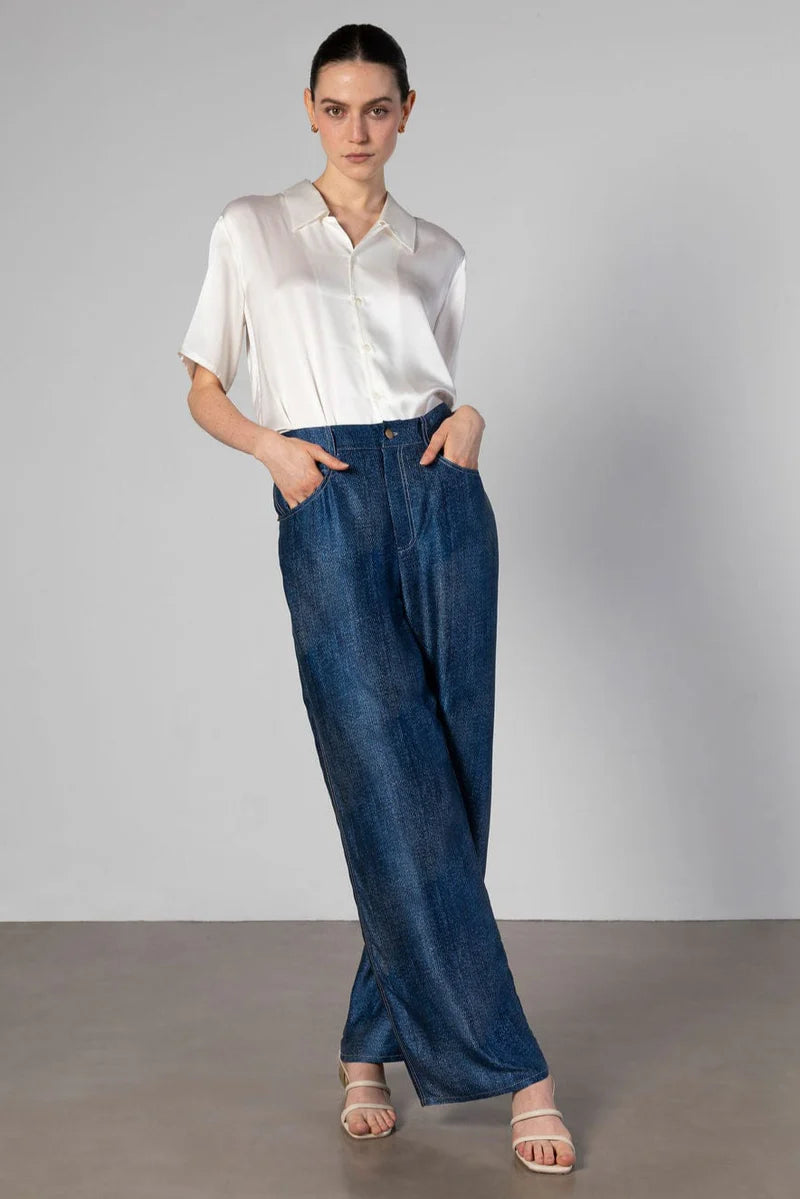 Jeans But Silk Pant