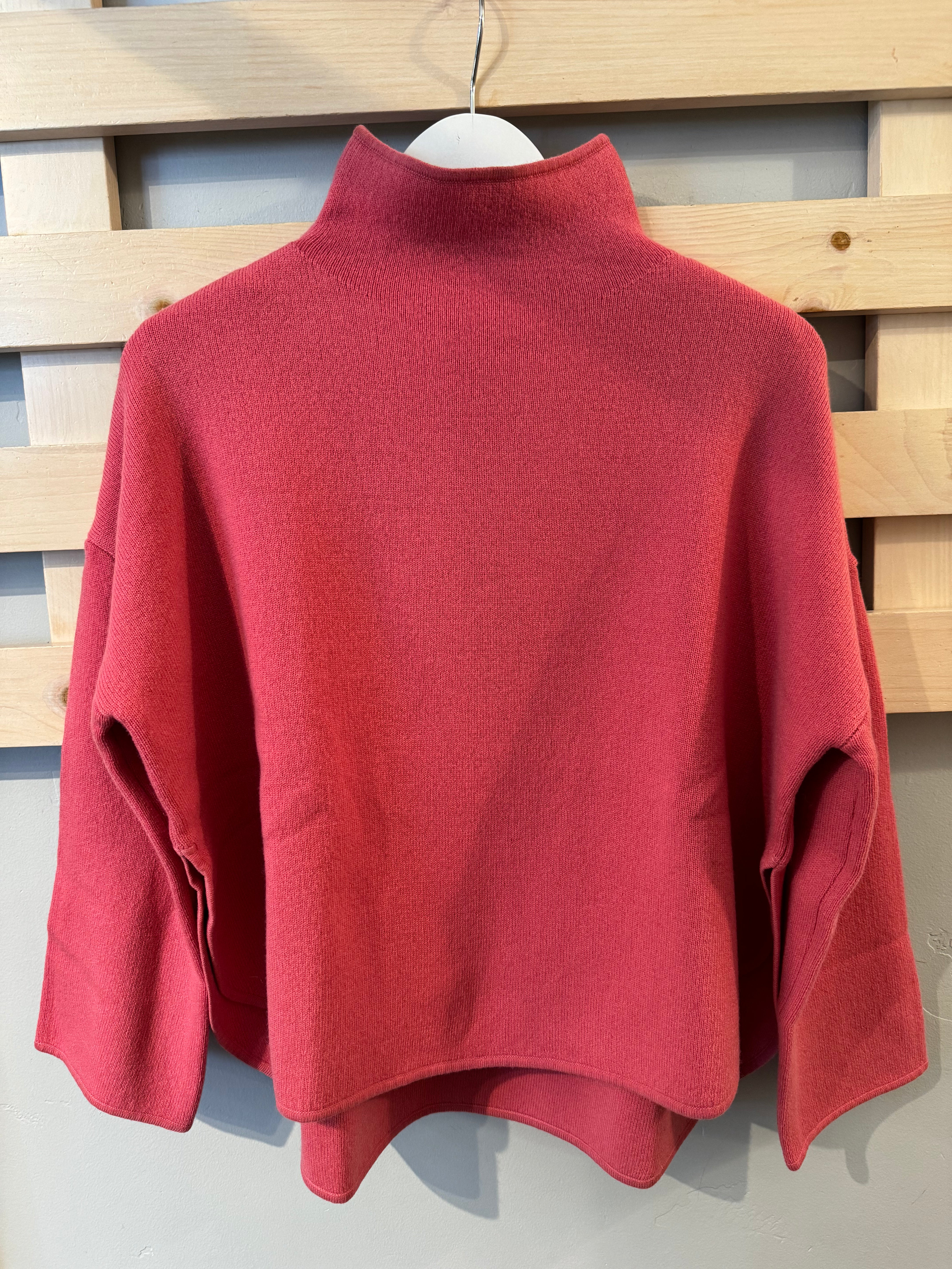 Mockneck Roll Seam Sweater