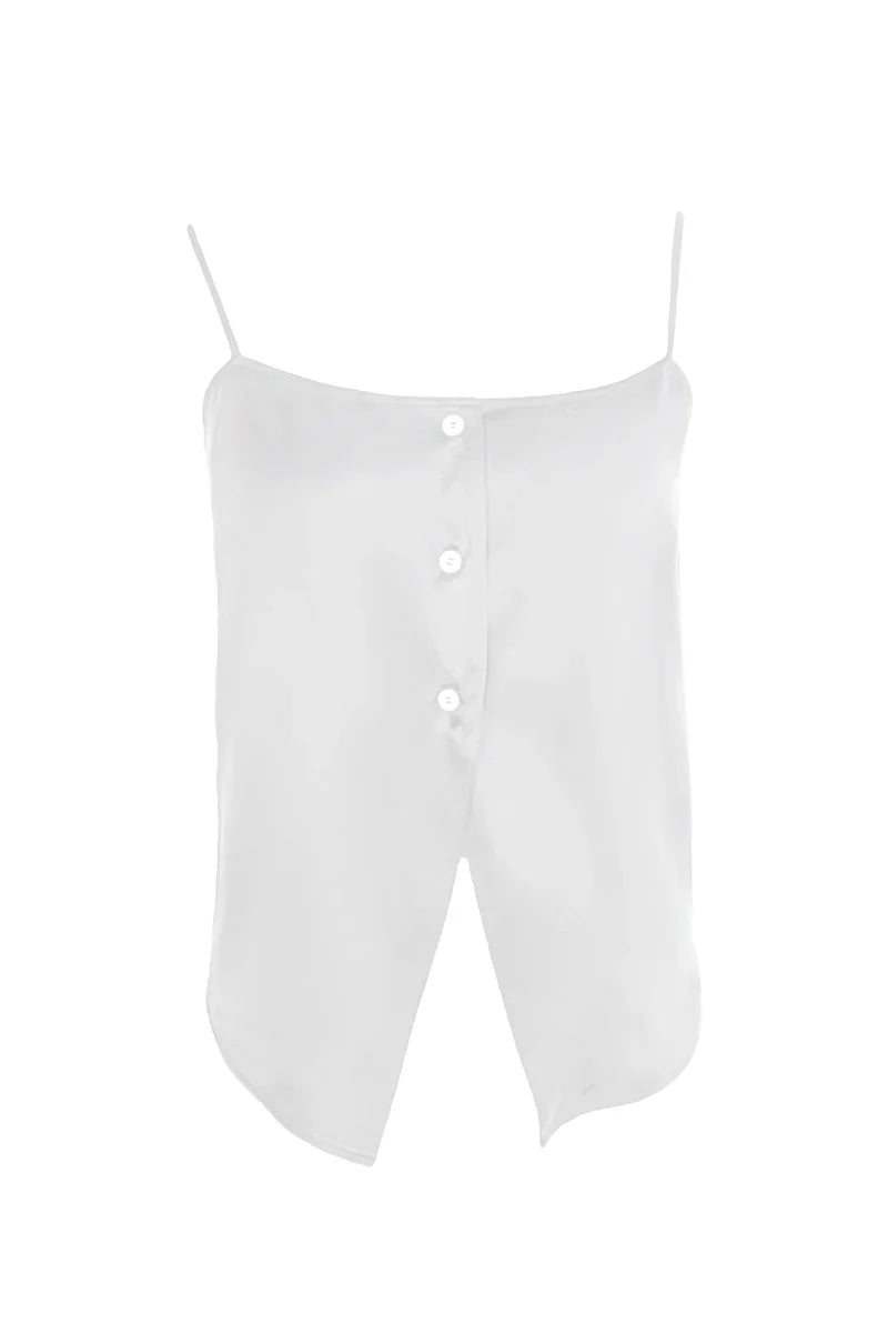 Cult Button Up Silk Camisole Top