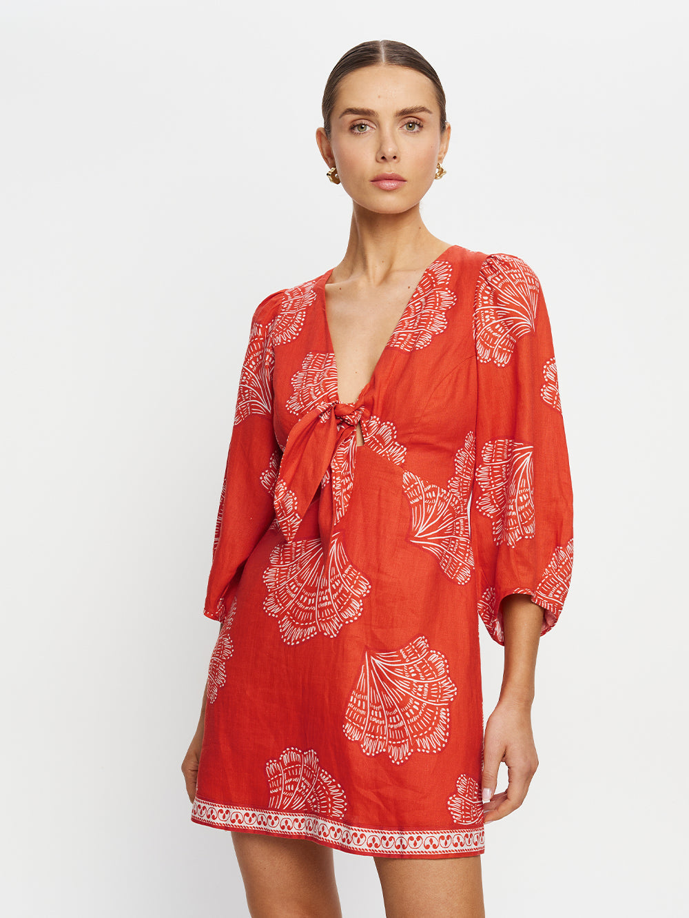 Indira Tie Front Mini Dress