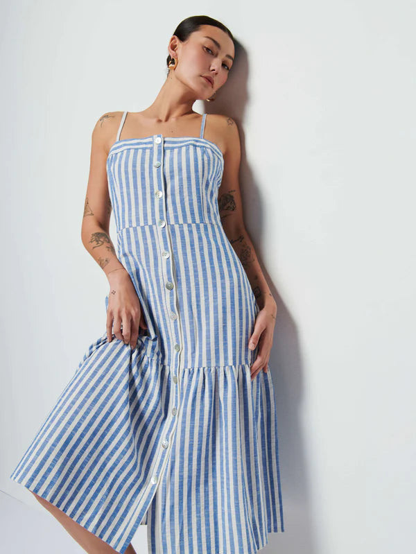 Luciana Stripe Single Tier Dress