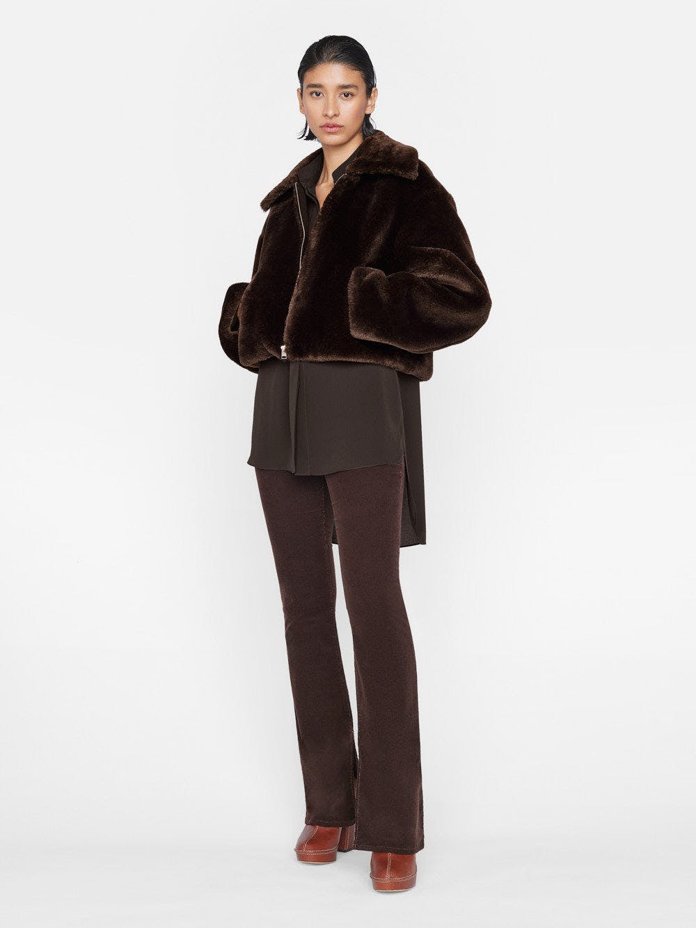Faux Fur Zip Up Jacket
