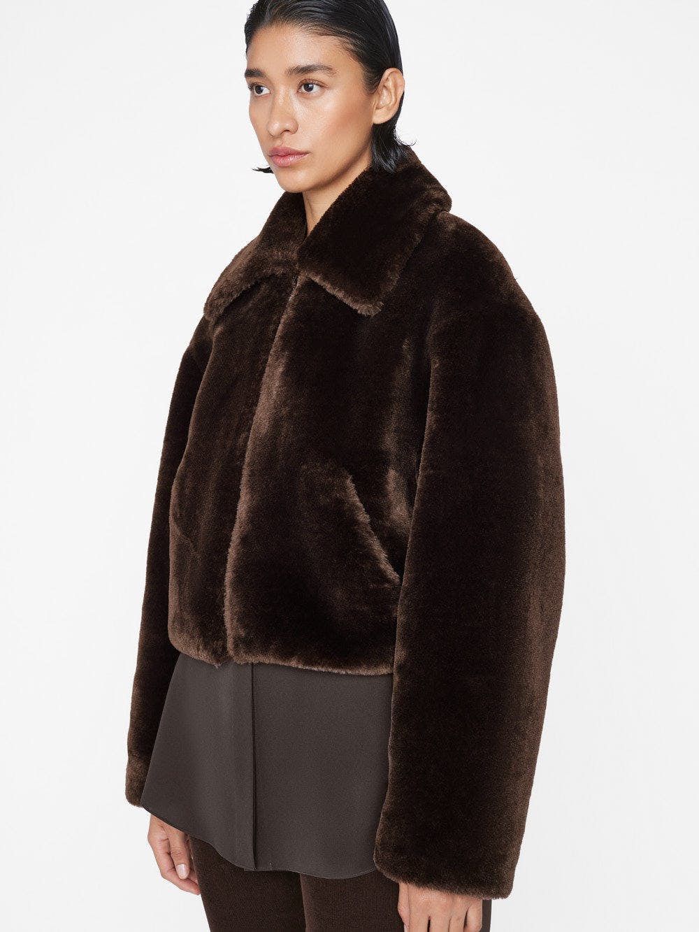 Faux Fur Zip Up Jacket