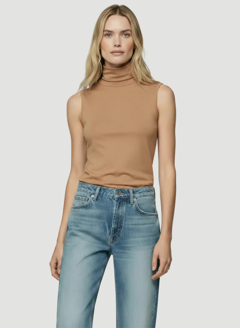Soft Touch Sleeveless Turtleneck Top