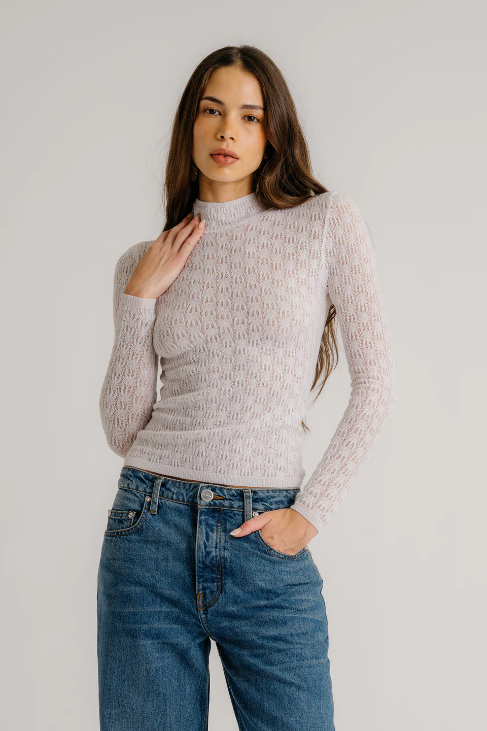 Rhea Mock Neck Top