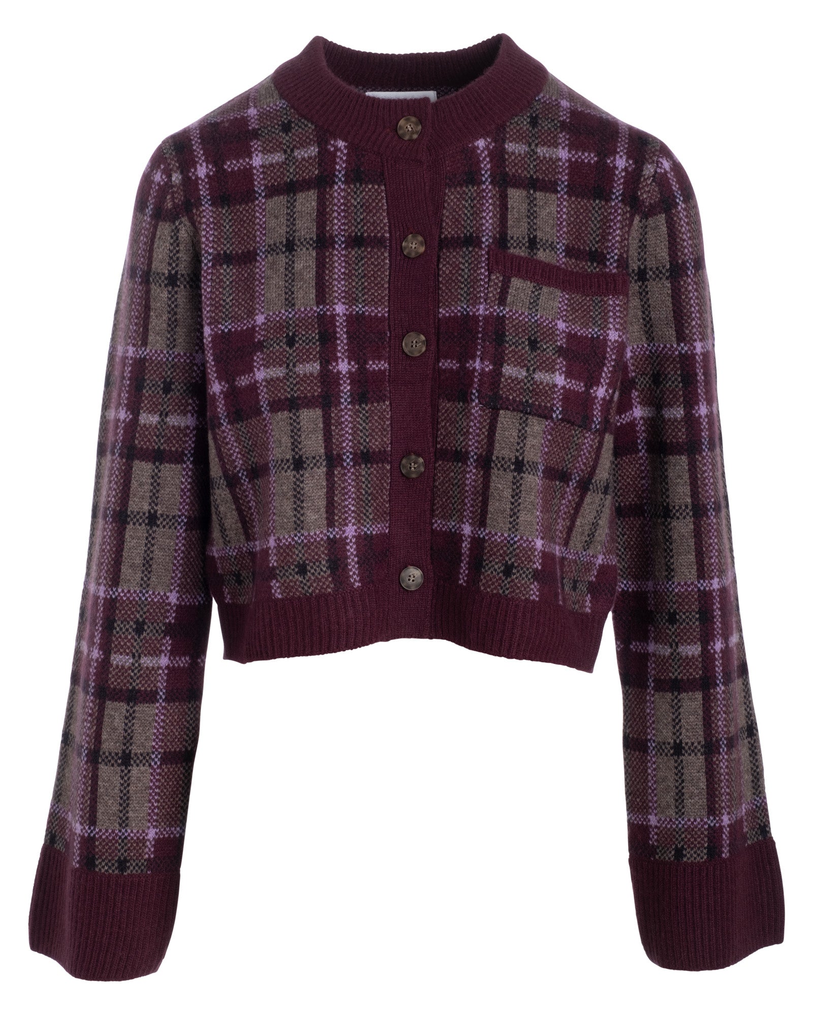 Luxe Plaid Jacquard Cardigan