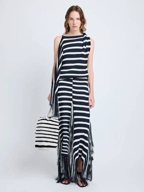 Yves Top in Stripe Fringed Knit