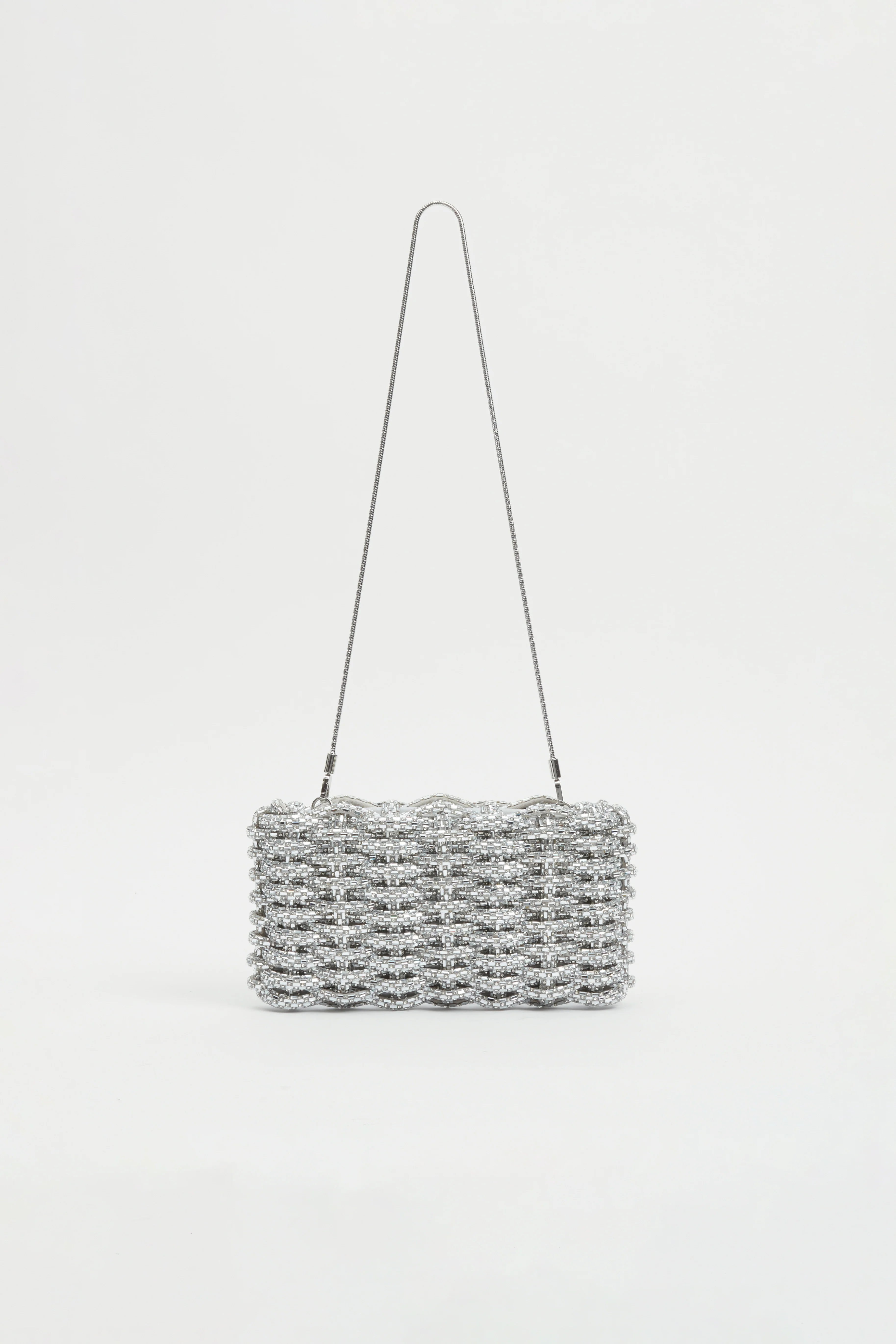 Morgan Woven Rhinestone Clutch