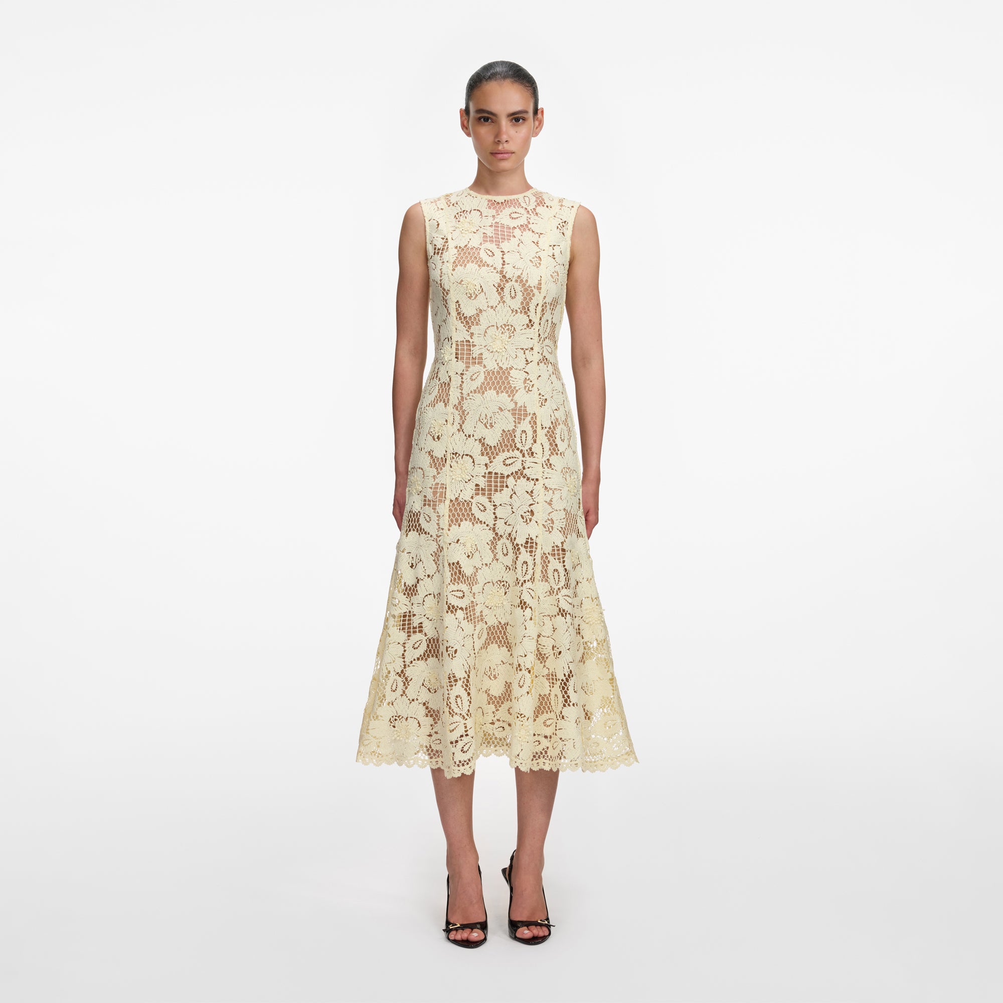 Crochet Lace Midi Dress