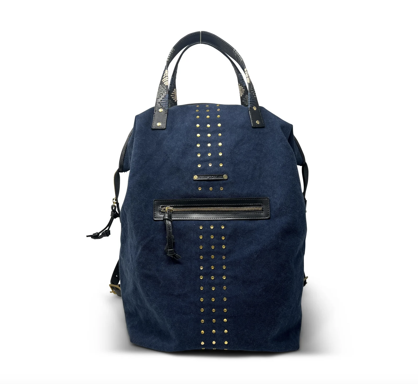 Washed Navy Studded Backpack