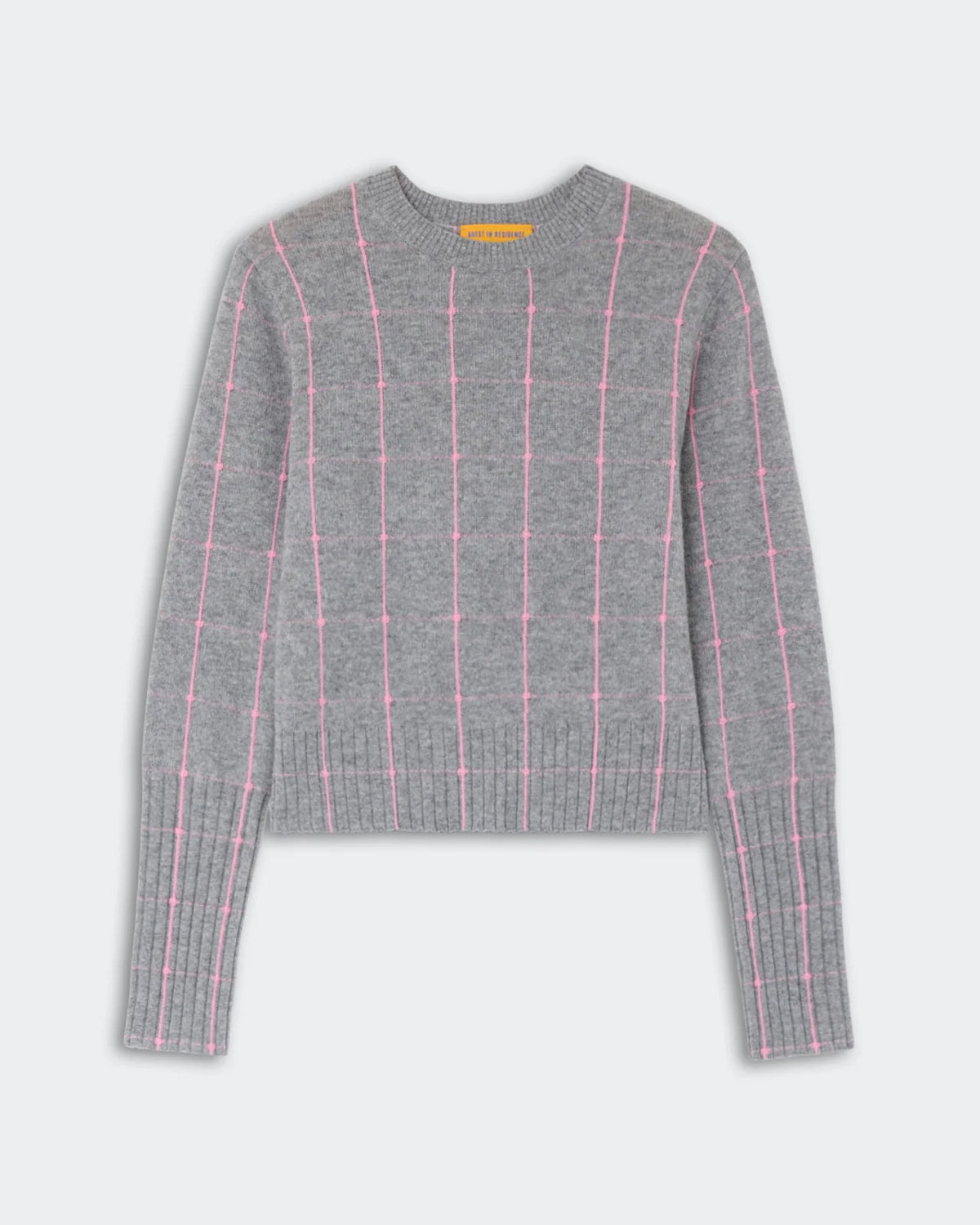 Shrunken Checker Crew Sweater