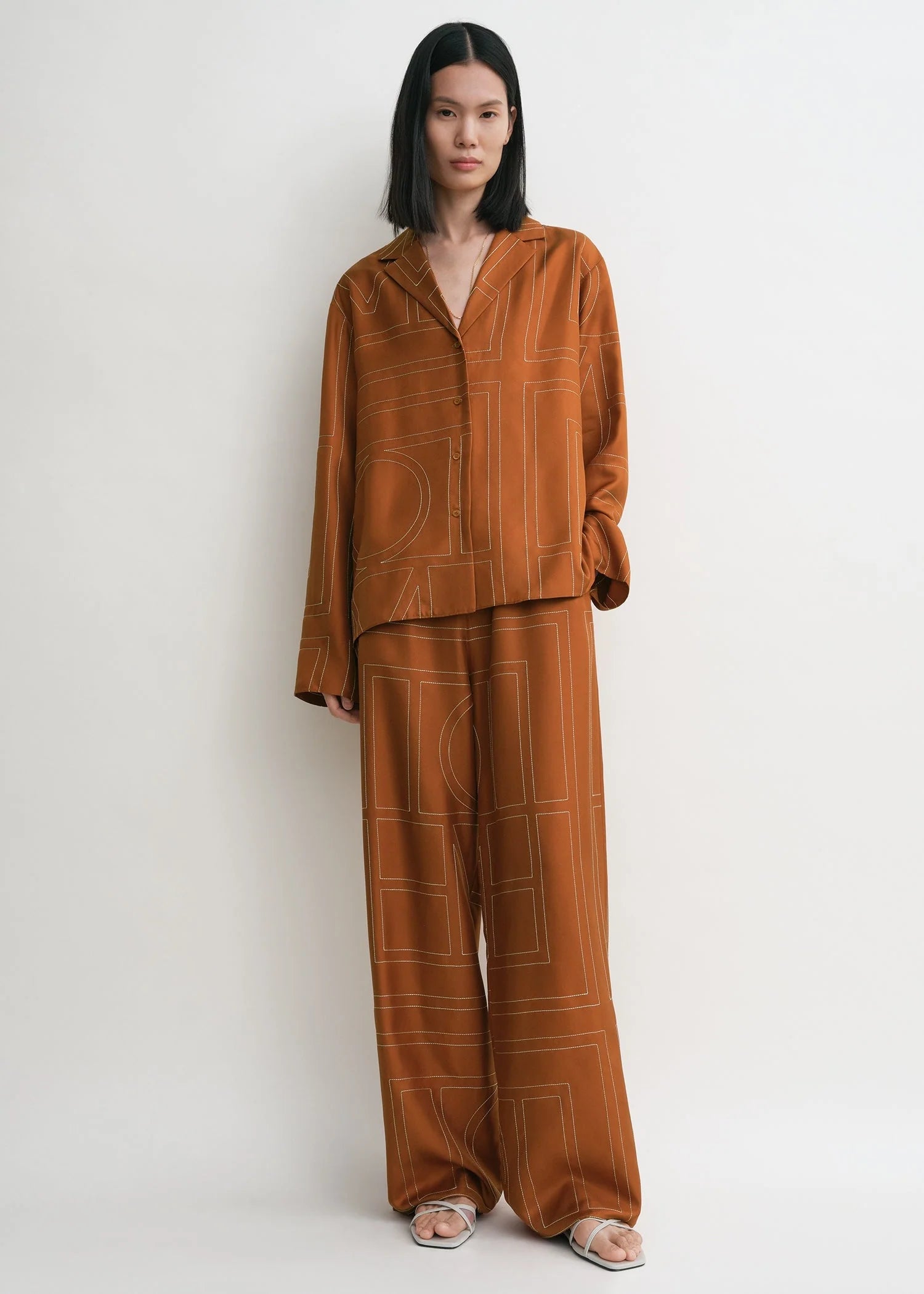 Monogram Silk PJ Top