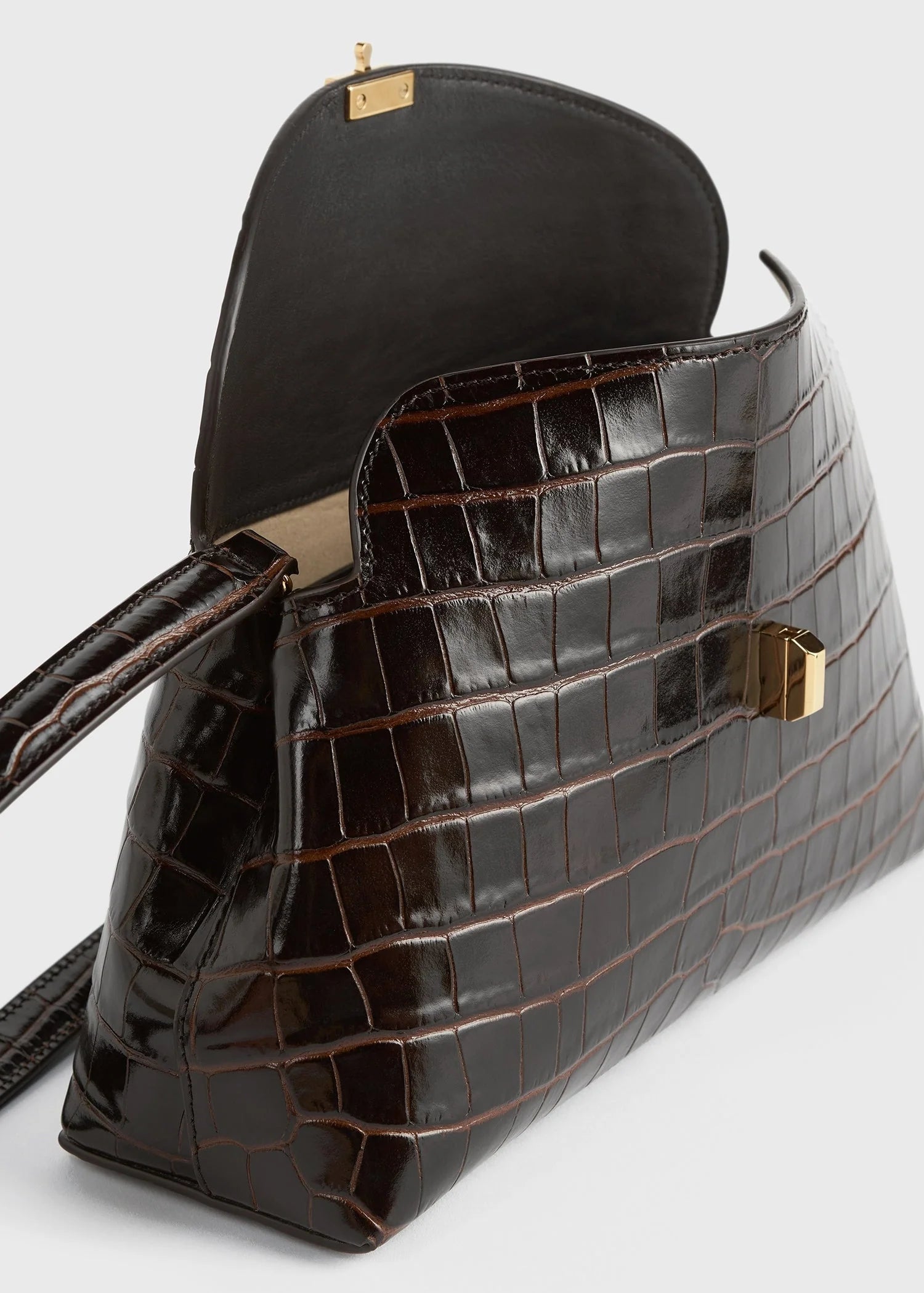T-Lock Croco-Embossed Clutch