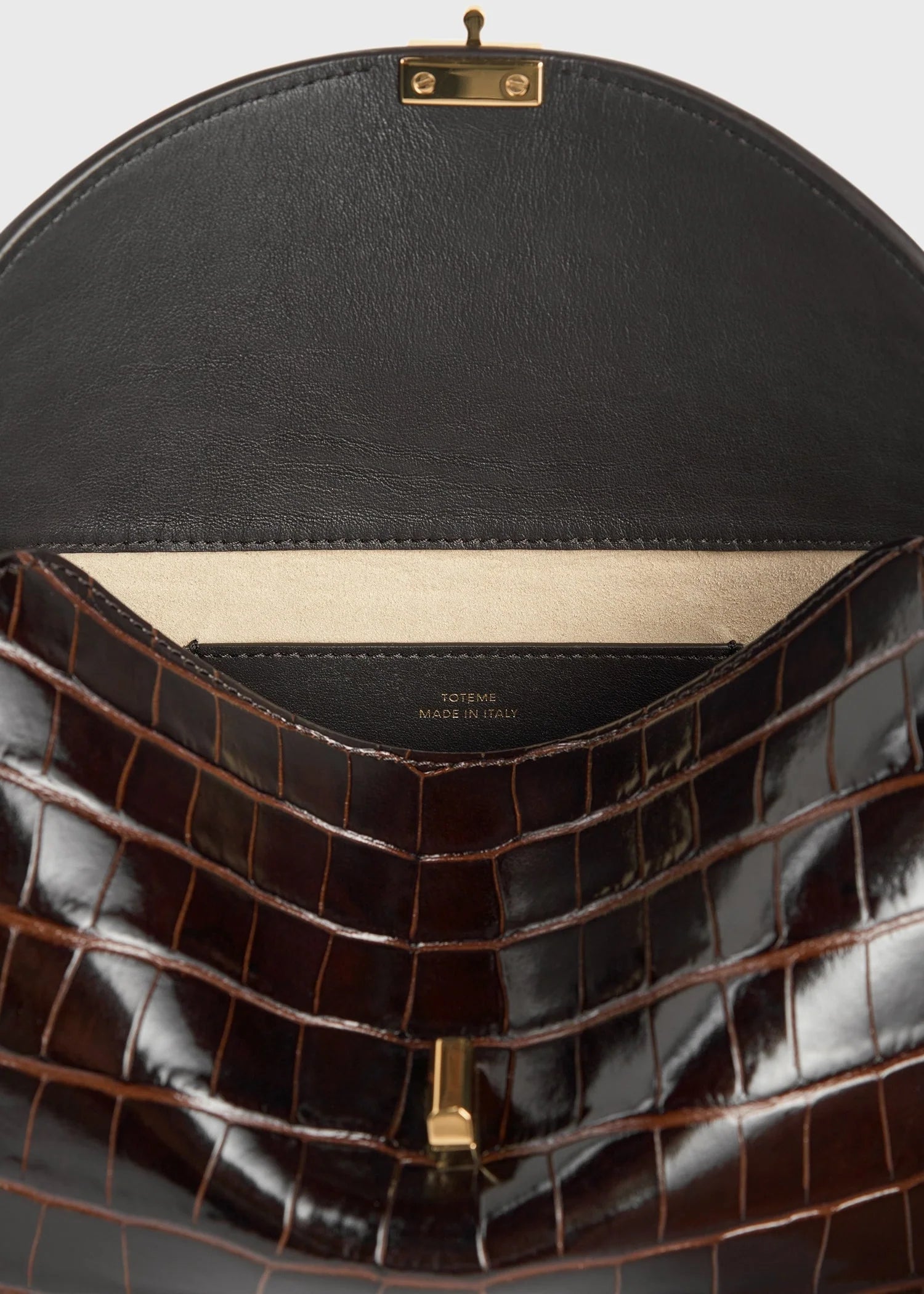 T-Lock Croco-Embossed Clutch