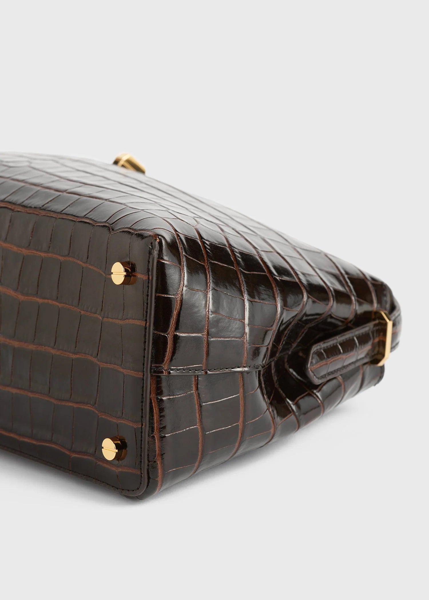 T-Lock Croco-Embossed Top Handle Bag