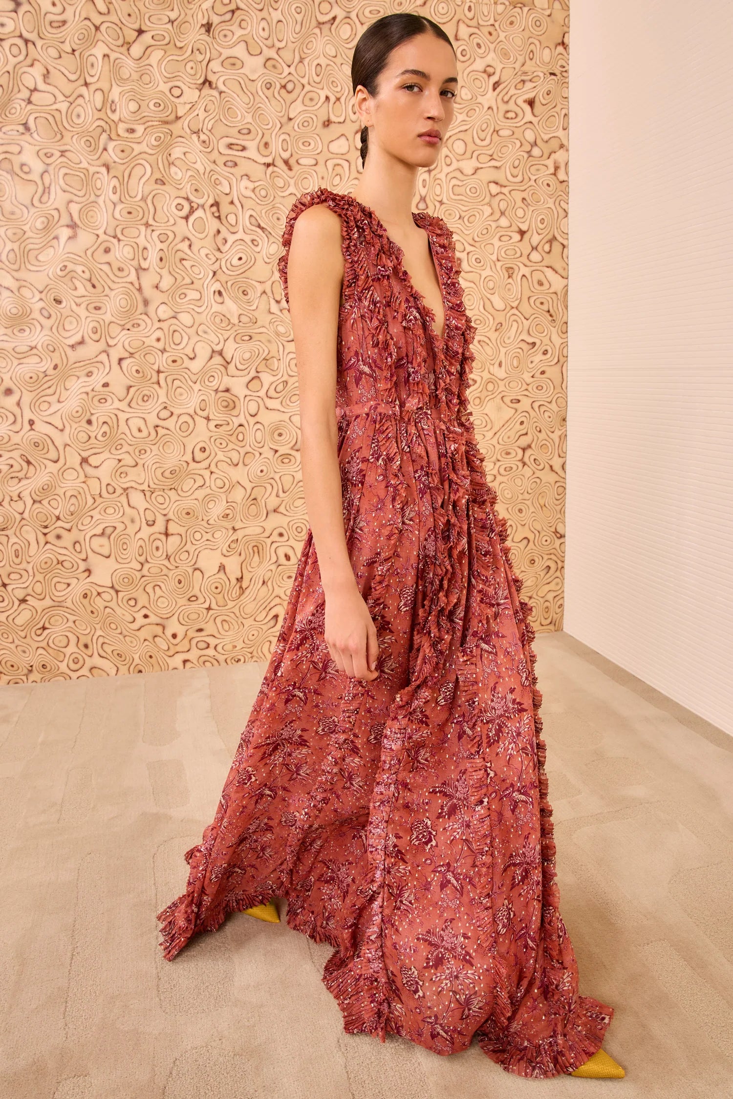 Aida Cascading Ruffle Gown