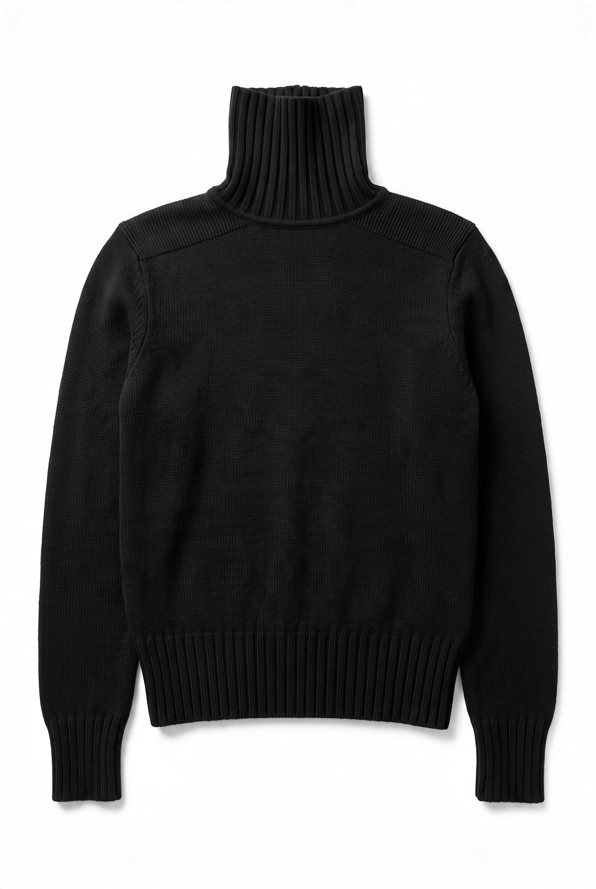 Cashmere Ribbed Trim Turtleneck Sweater