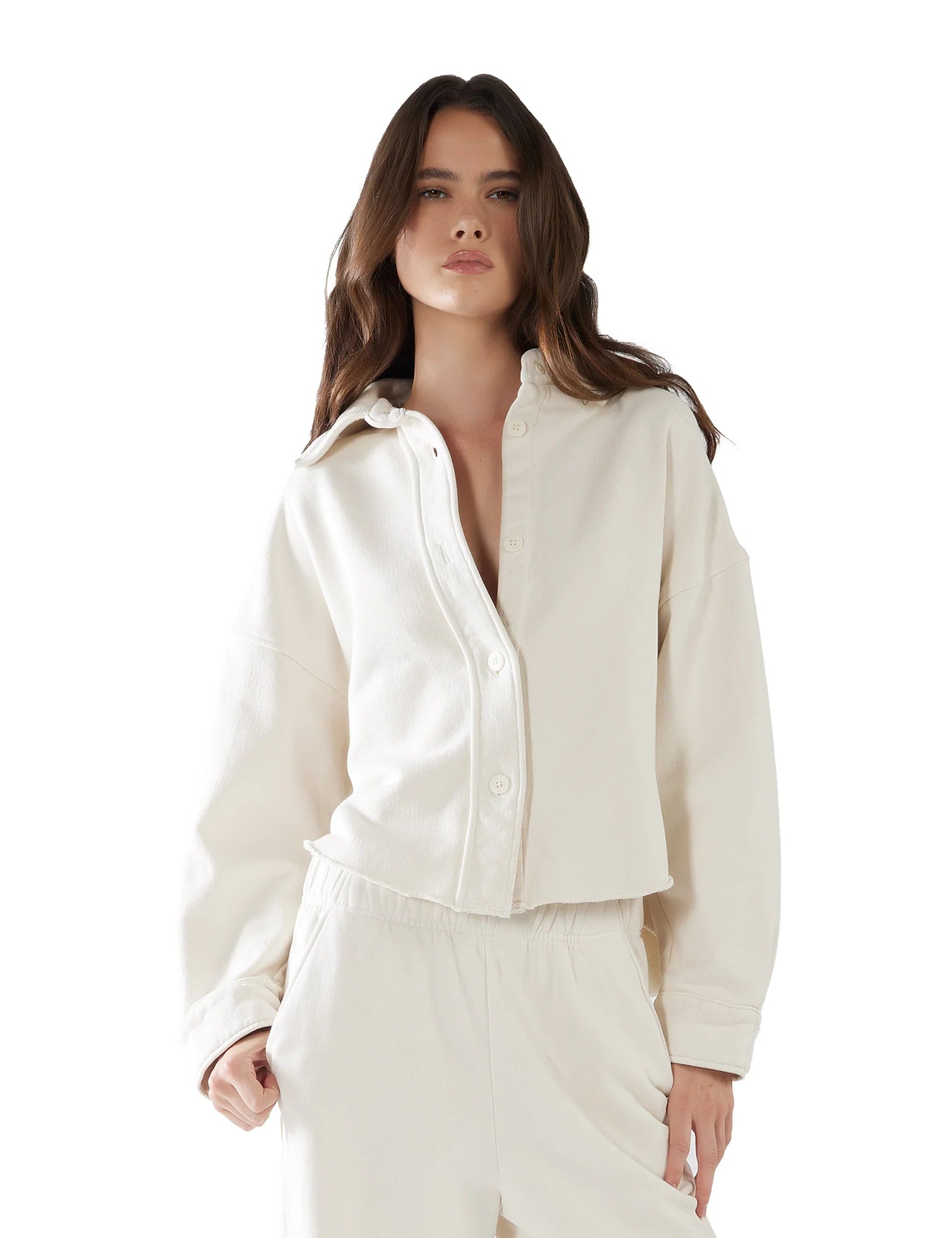 Oversized Crop Button Up