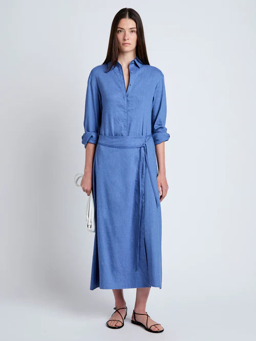 Lato Wrap Dress in Linen Slub