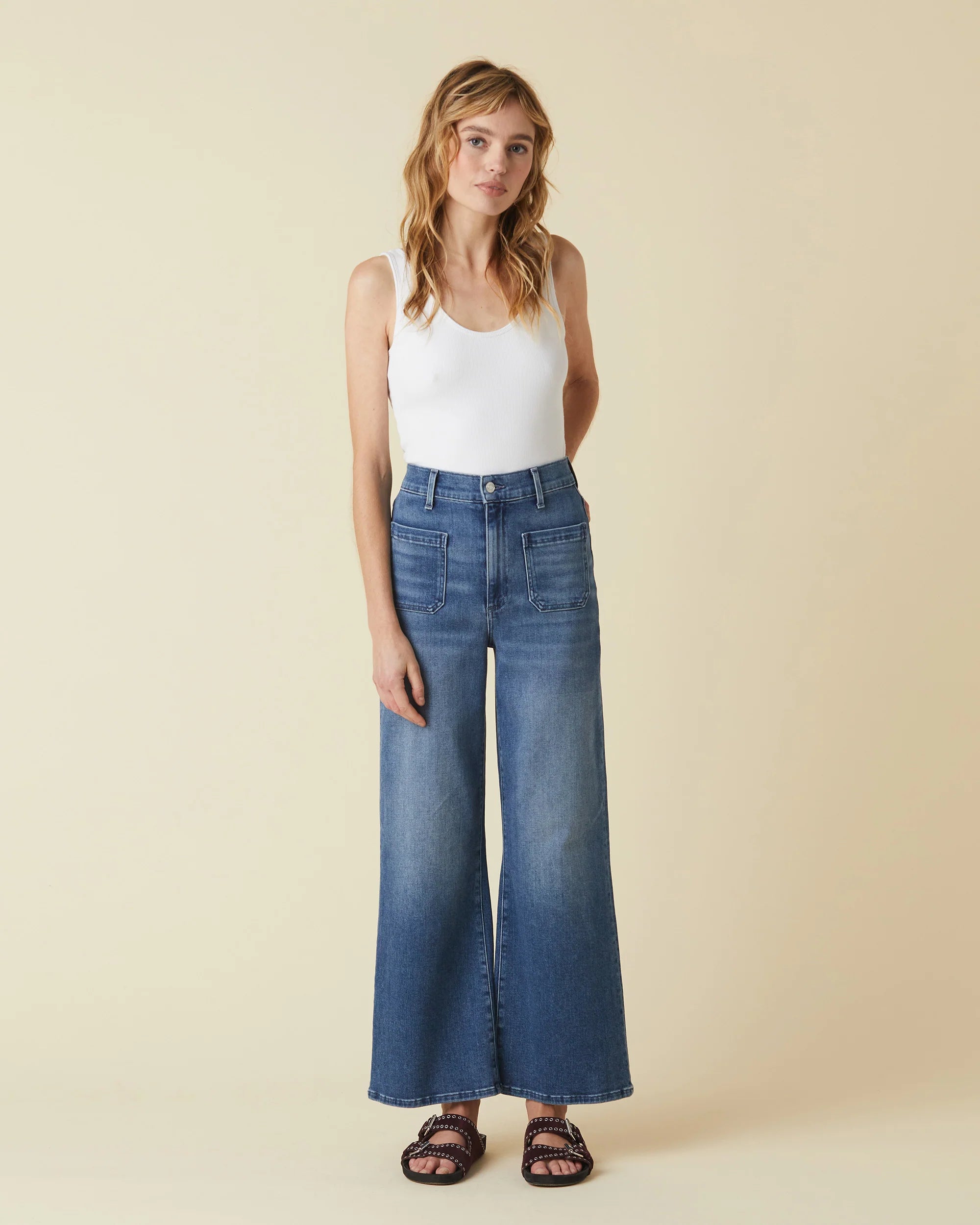 Virgina Wideleg Ankle Jean