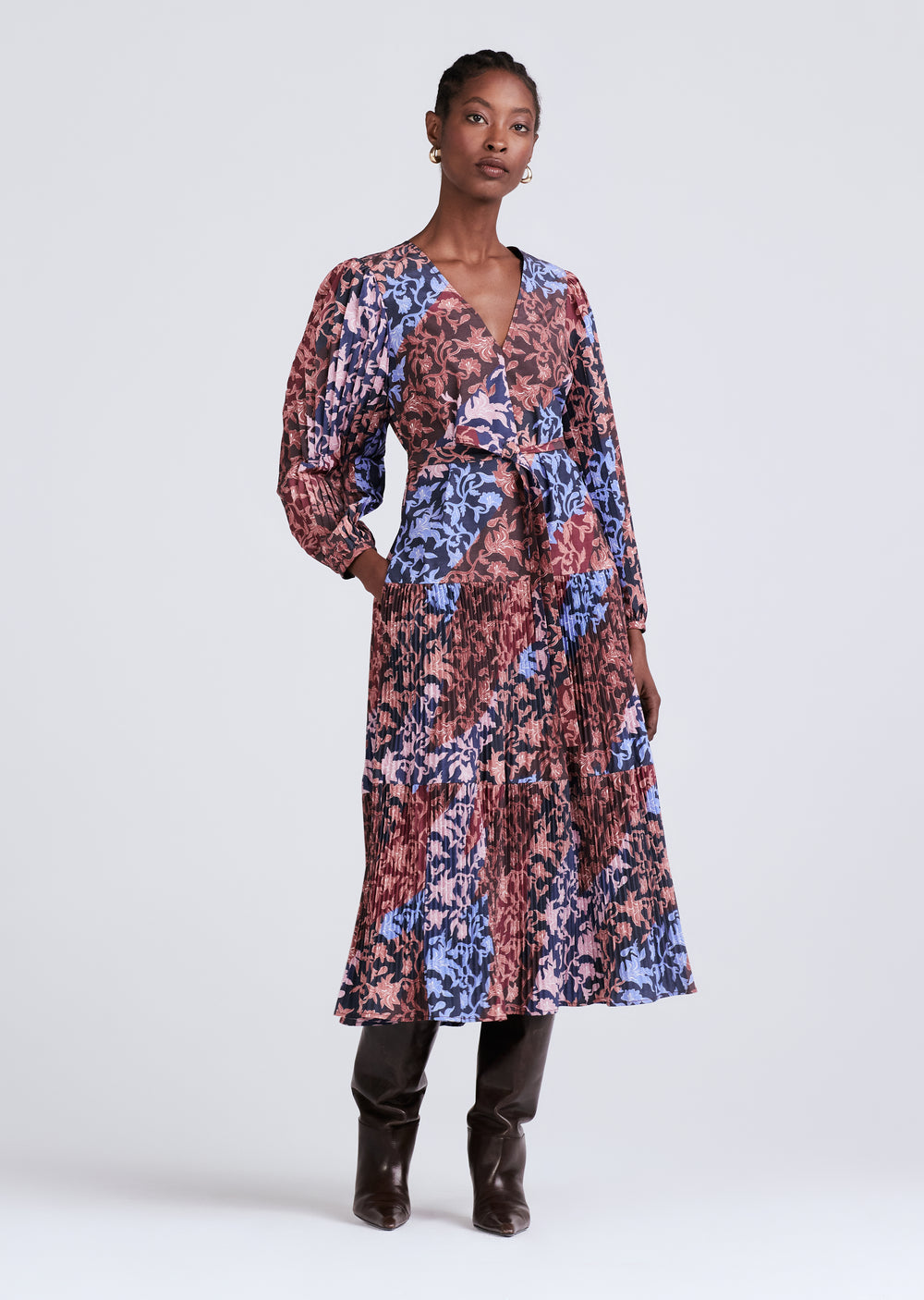 Ferris Pleated Midi Dress