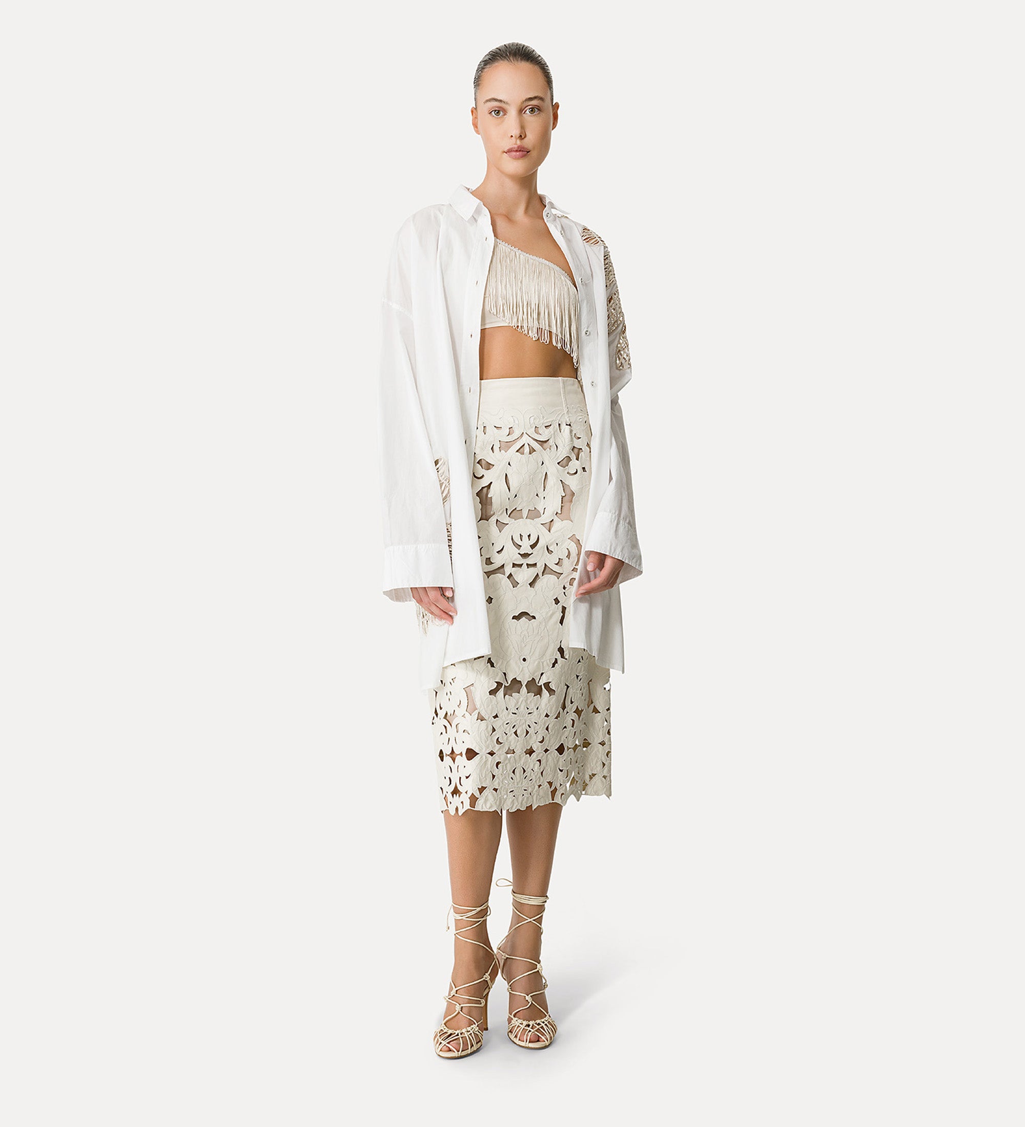 Poetic Orchid Embroidery Skirt