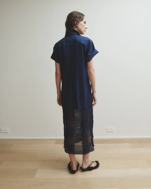 Sidney Crochet Panels Shirt Dress