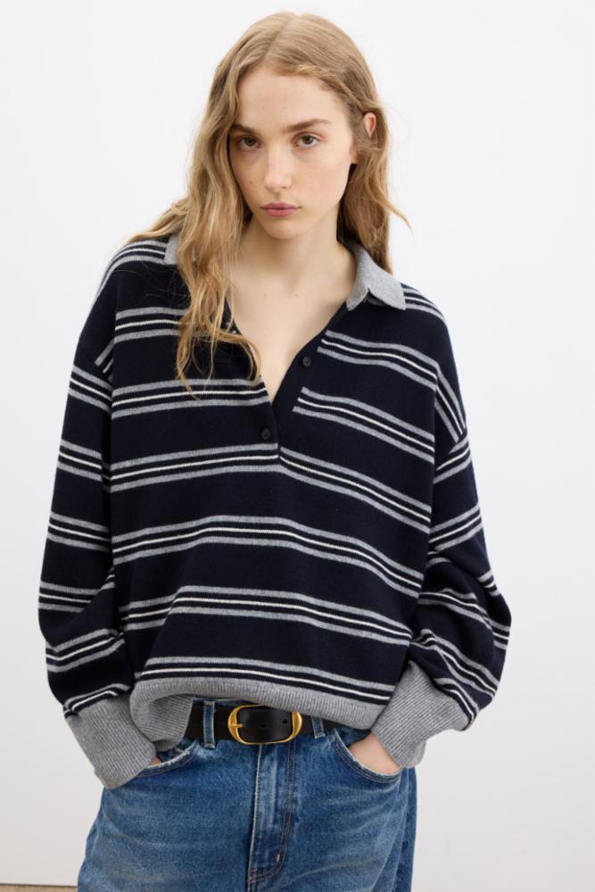 Galvez Stripe Polo Top