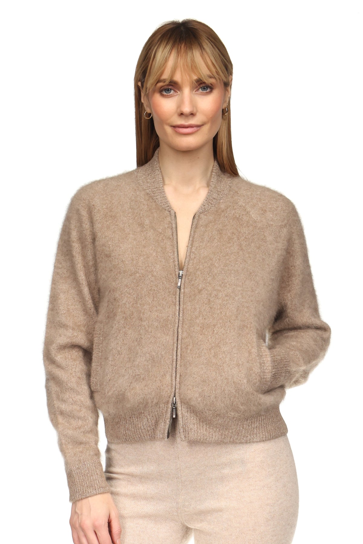 Brushed Cashmere Bomber