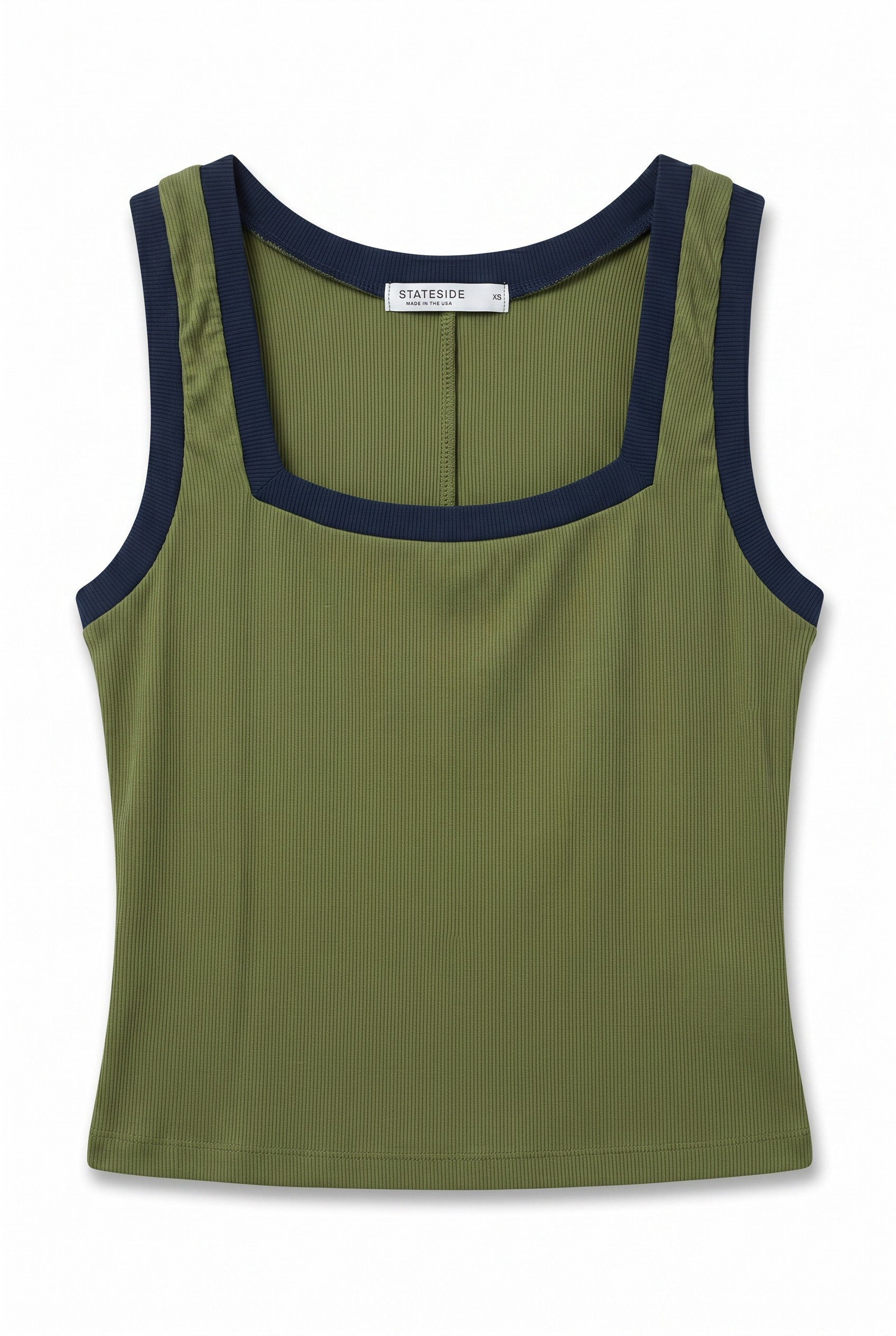 Fine Rib Square Neck Tank Top