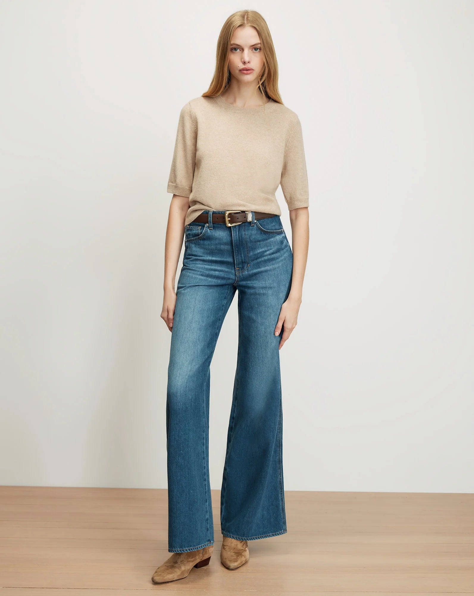 Kasey Mid Rise Wide Leg Jean