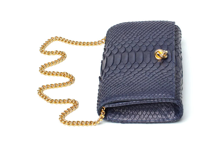 Olivia Python Clutch